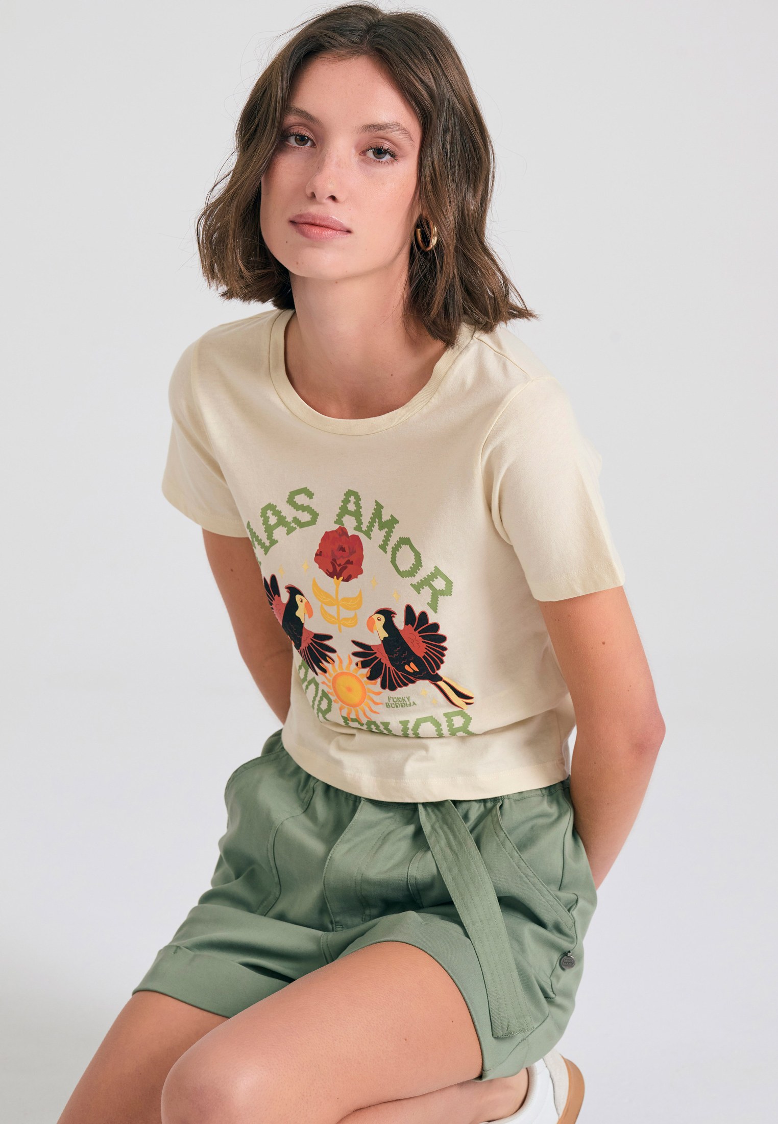 Women's Shorts Funky Buddha Green