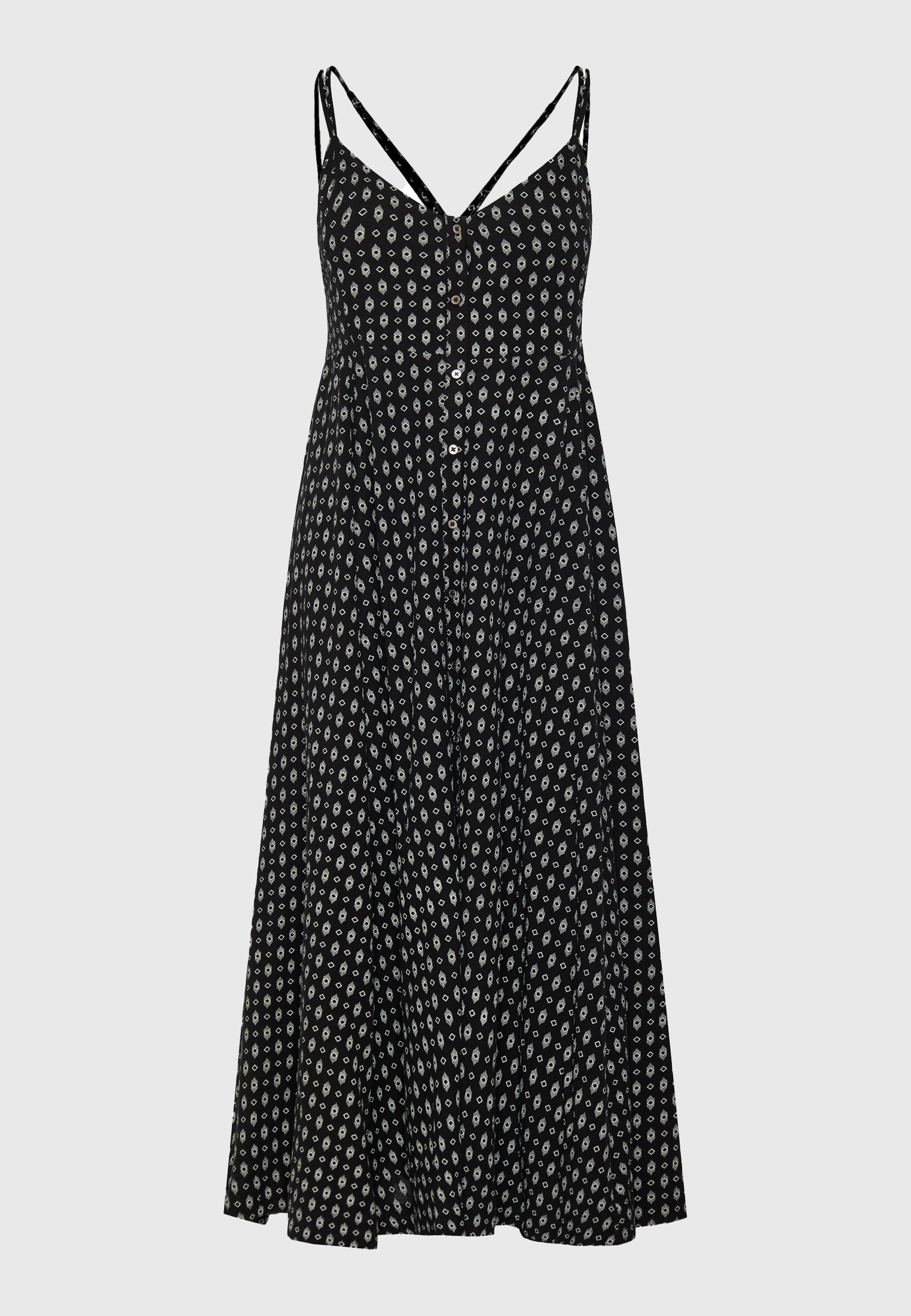 Linen blend εμπριμέ μάξι φόρεμα φωτογραφία