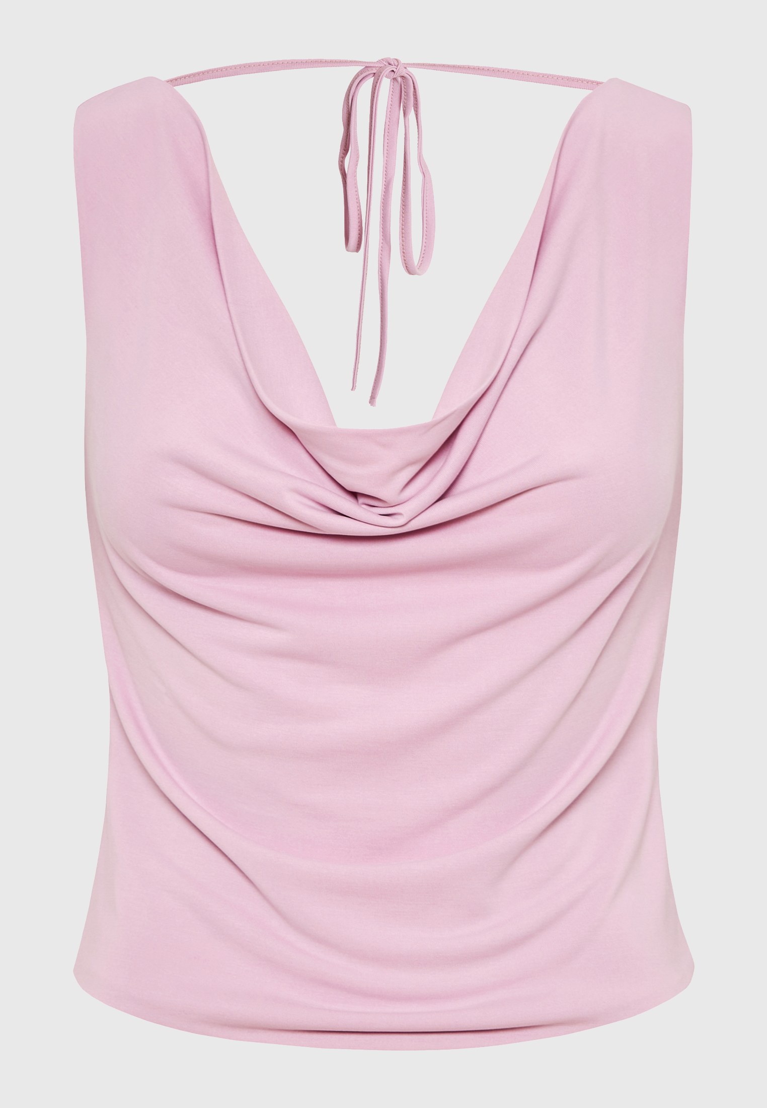 Ντραπέ αμάνικη μπλούζα με ανοιχτή πλάτη φωτογραφία