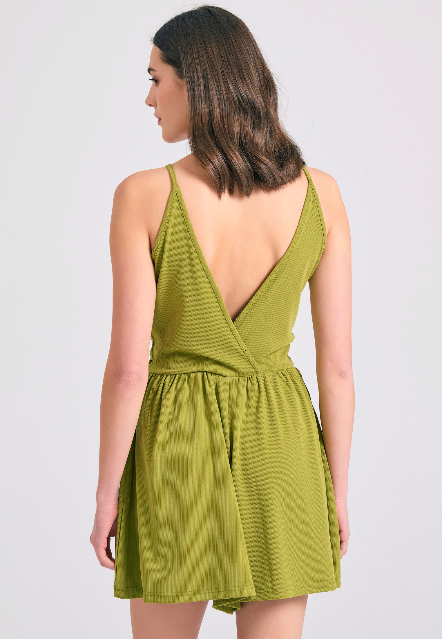 Κρουαζέ ολόσωμη φόρμα σορτς σε rib ύφανση φωτογραφία