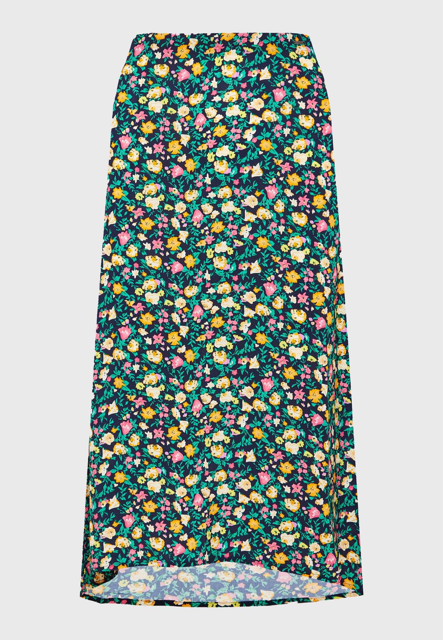 Φλοράλ μίντι φούστα από βισκόζη