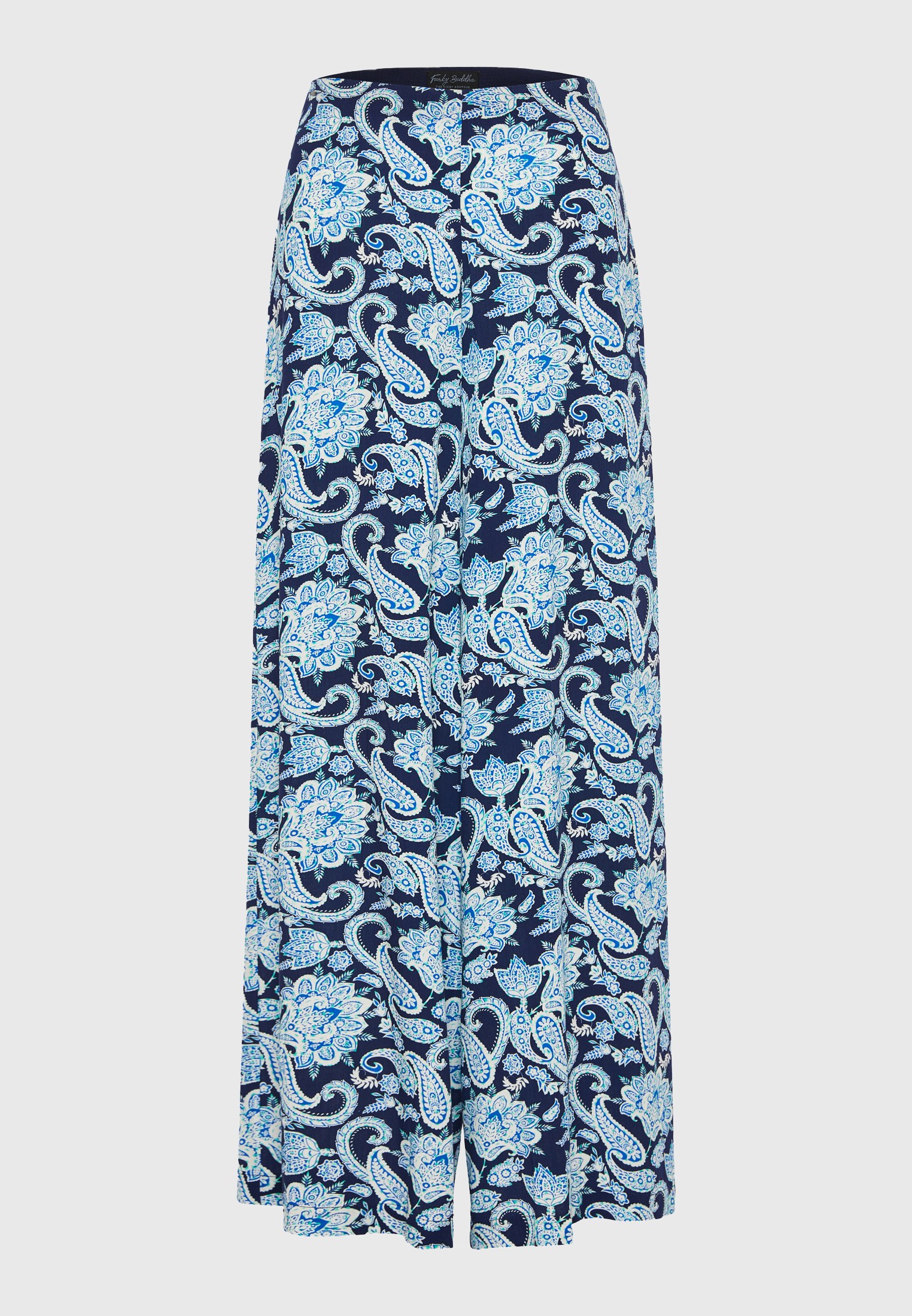 Wide leg εμπριμέ παντελόνα από βισκόζη