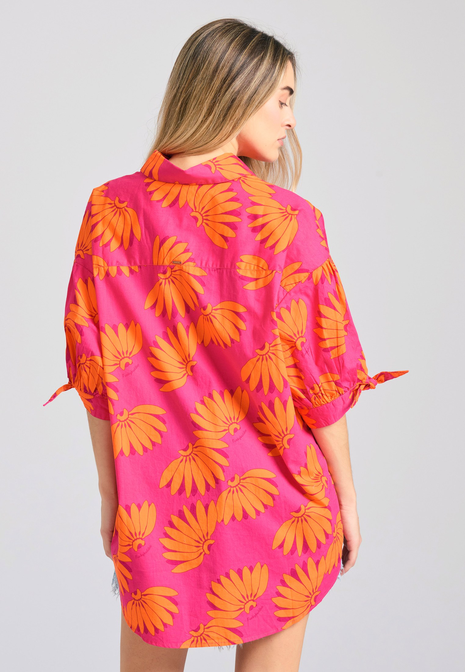 Γυναικείο oversized πουκάμισο με exotic τύπωμα