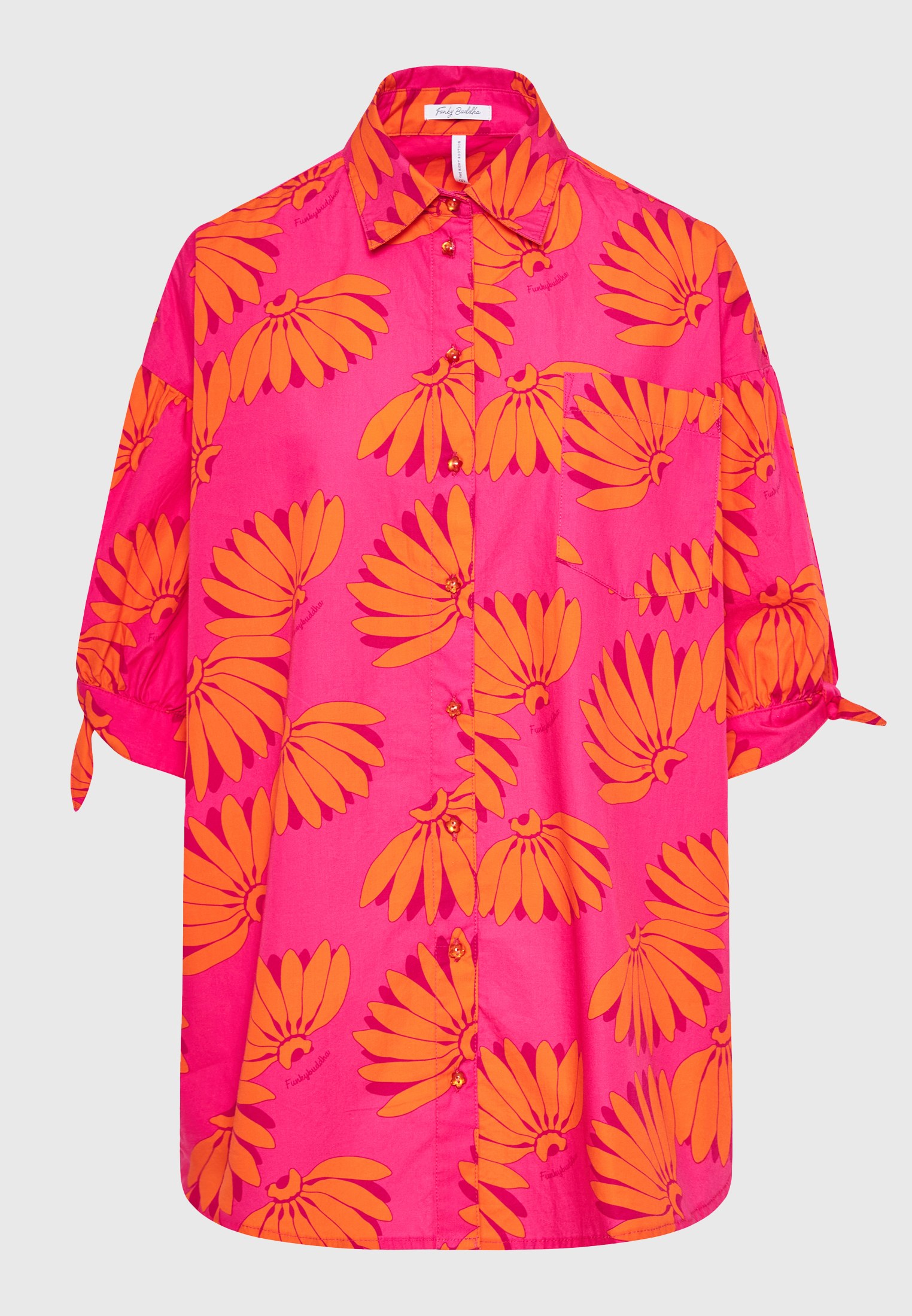 Γυναικείο oversized πουκάμισο με exotic τύπωμα