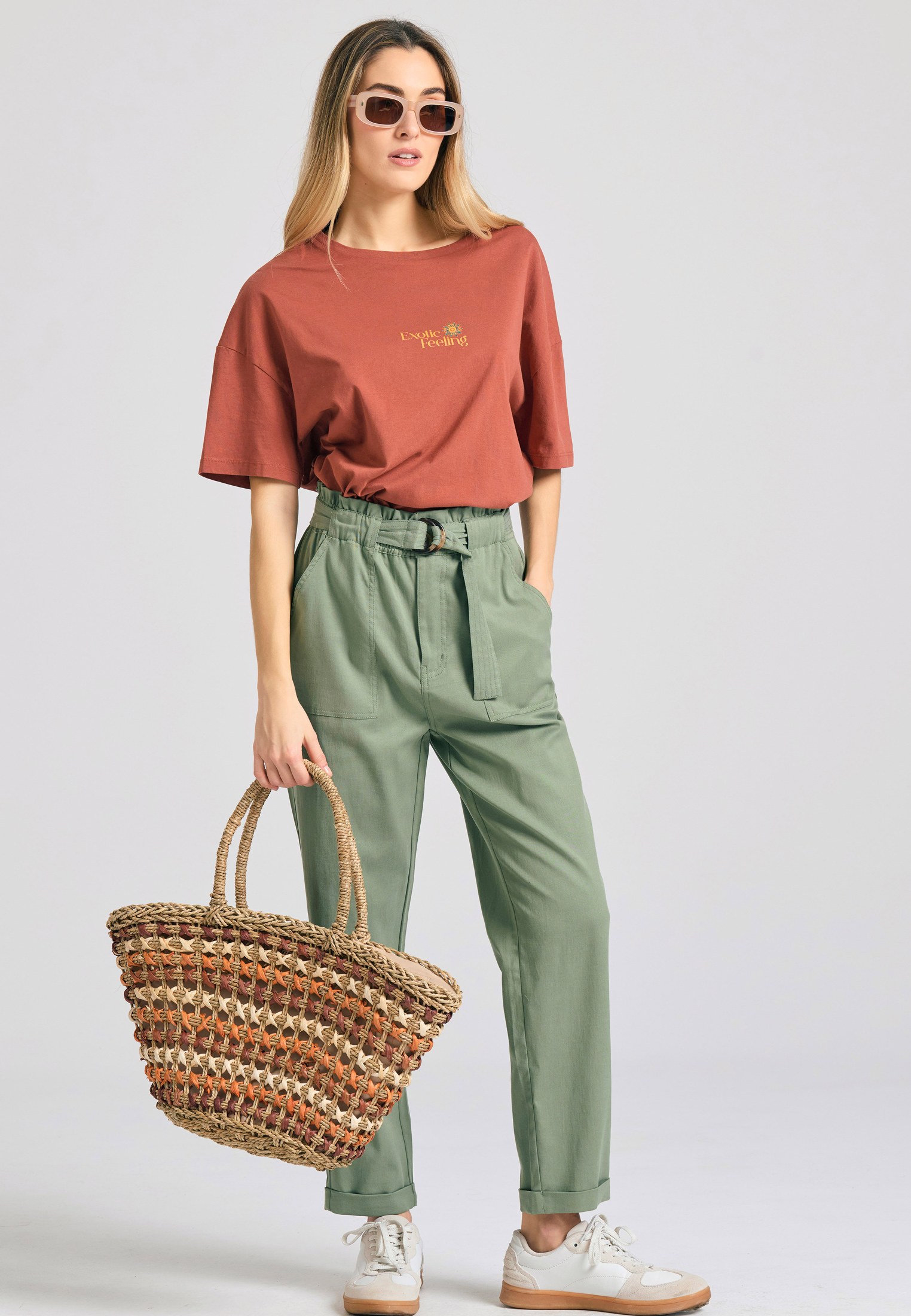 Women's Trousers Funky Buddha Green