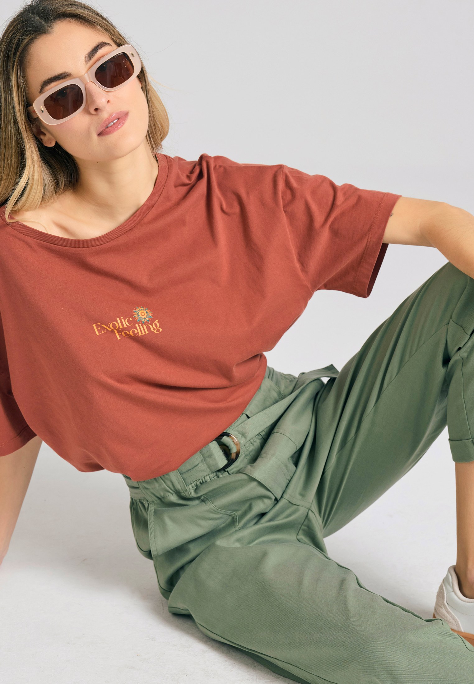 Women's Trousers Funky Buddha Green