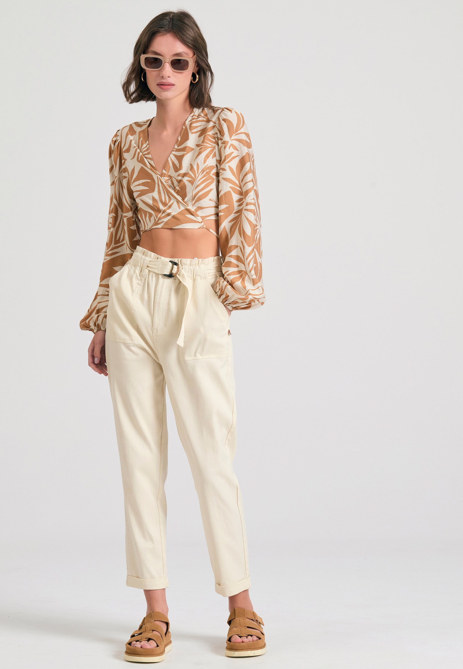 Women's Trousers Funky Buddha White