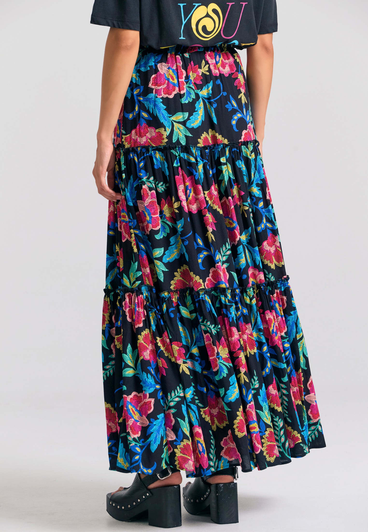 Women's Midi Skirts Funky Buddha Black