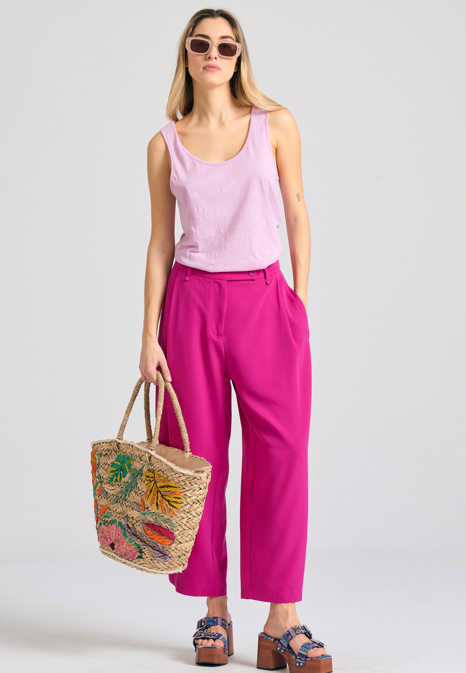 Women's Trousers Funky Buddha Red