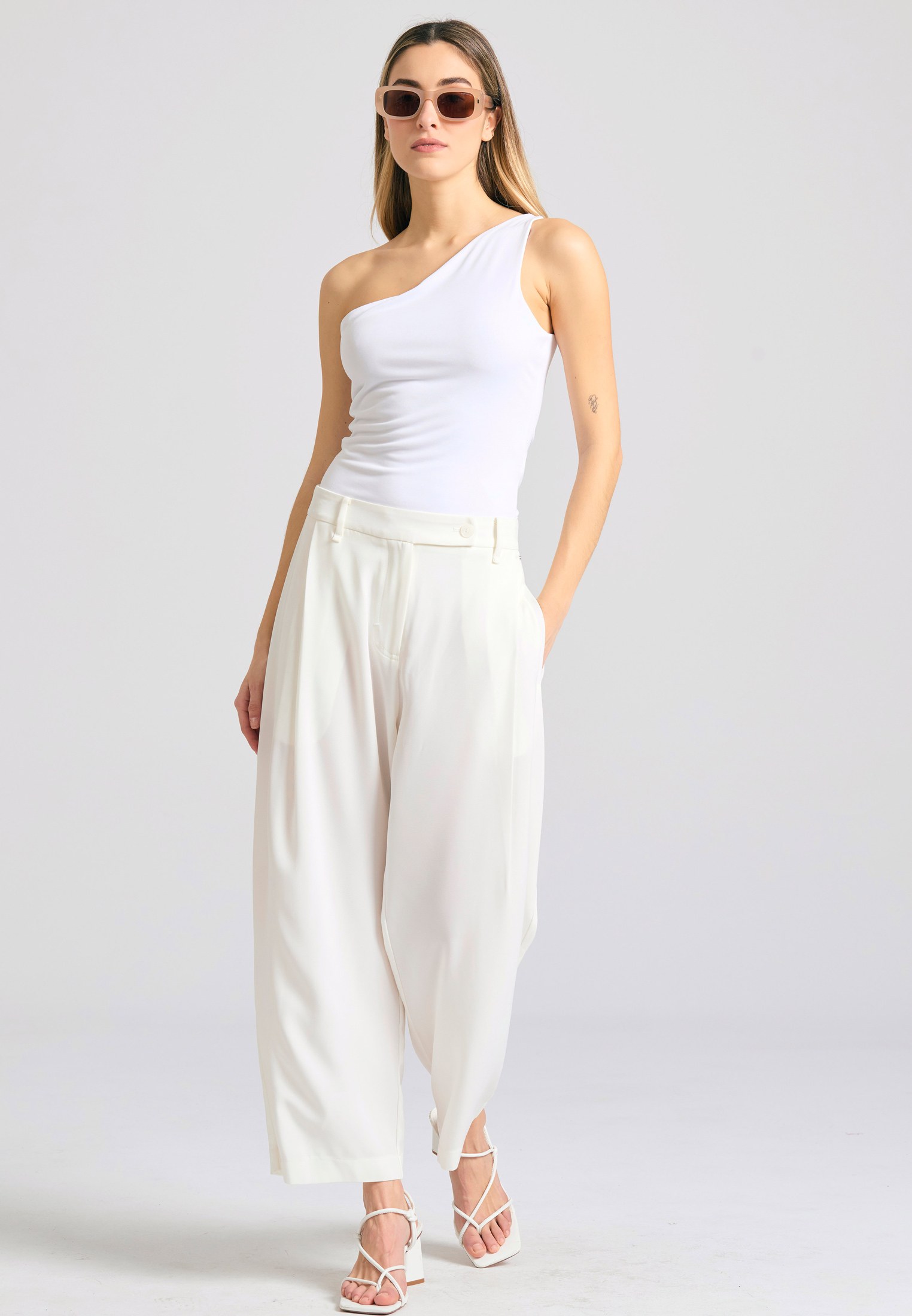 Women's Trousers Funky Buddha White