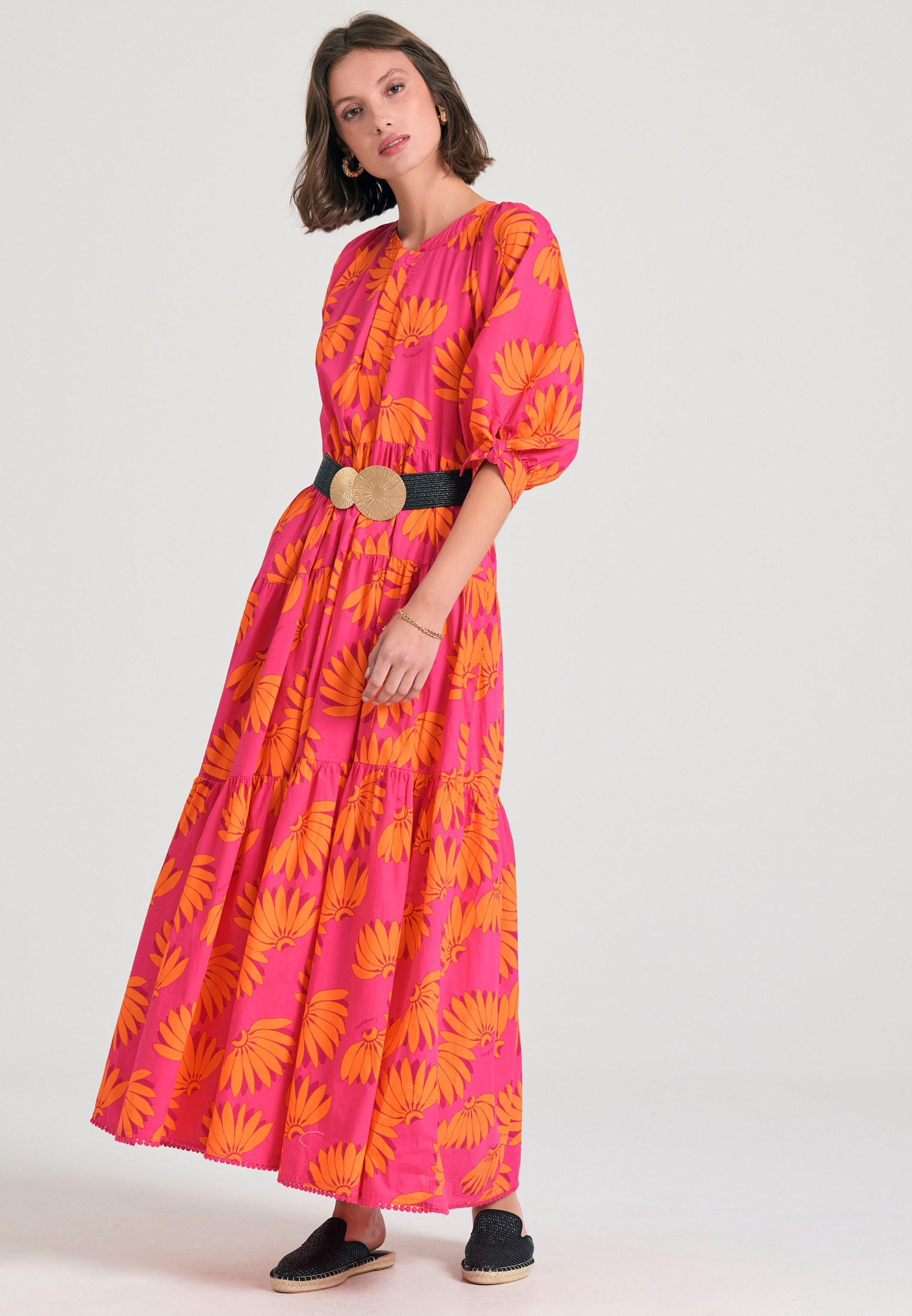 Loose fit μίντι φόρεμα με exotic τύπωμα φωτογραφία