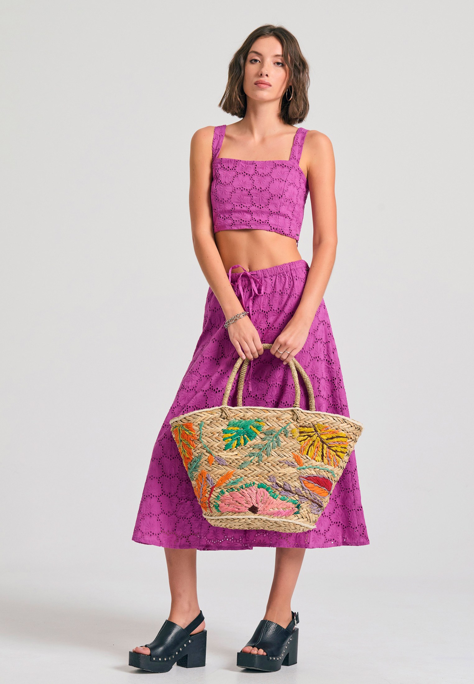 Women's Midi Skirts Funky Buddha White