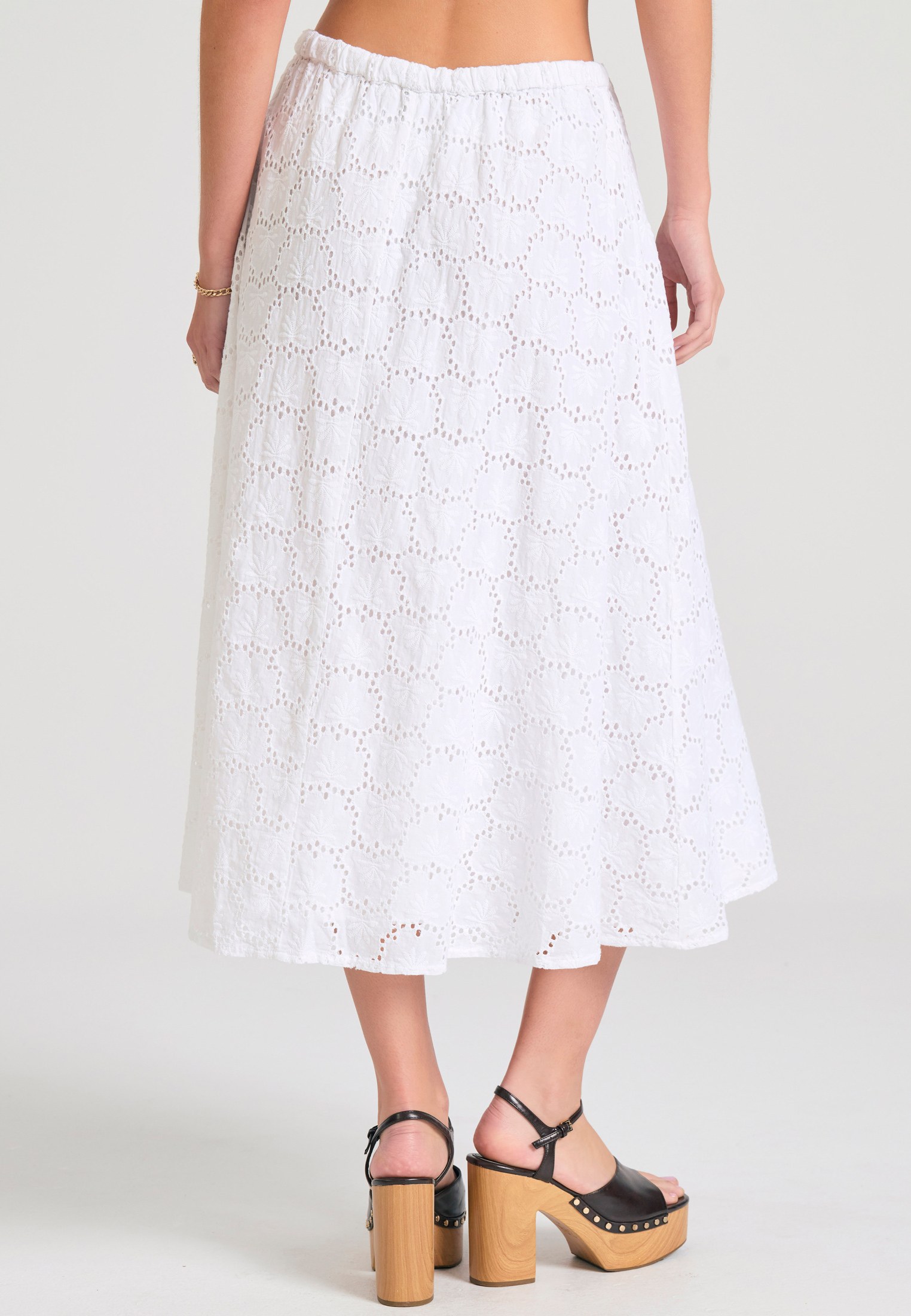 Women's Midi Skirts Funky Buddha White