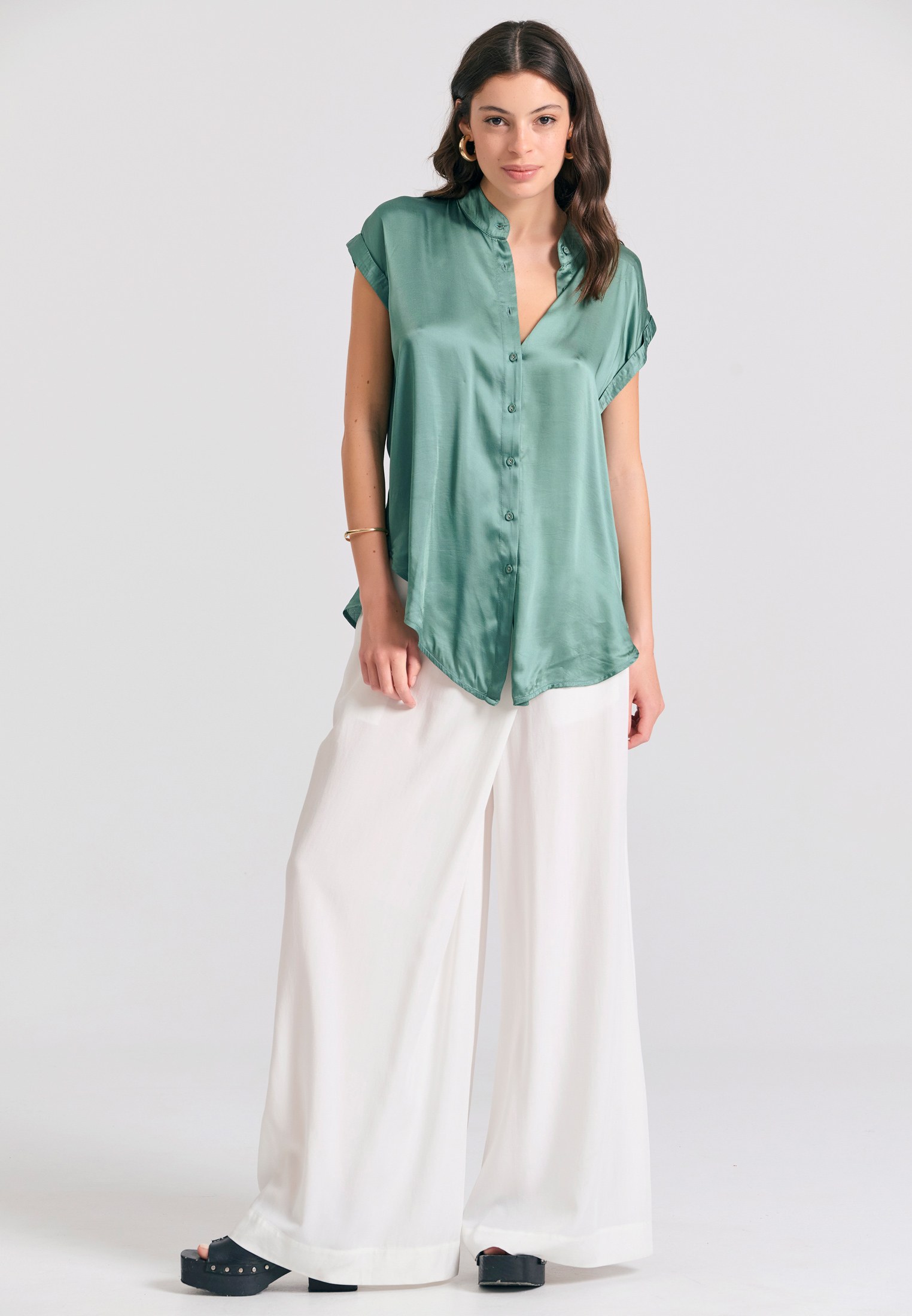 Women's Shirts Funky Buddha Green