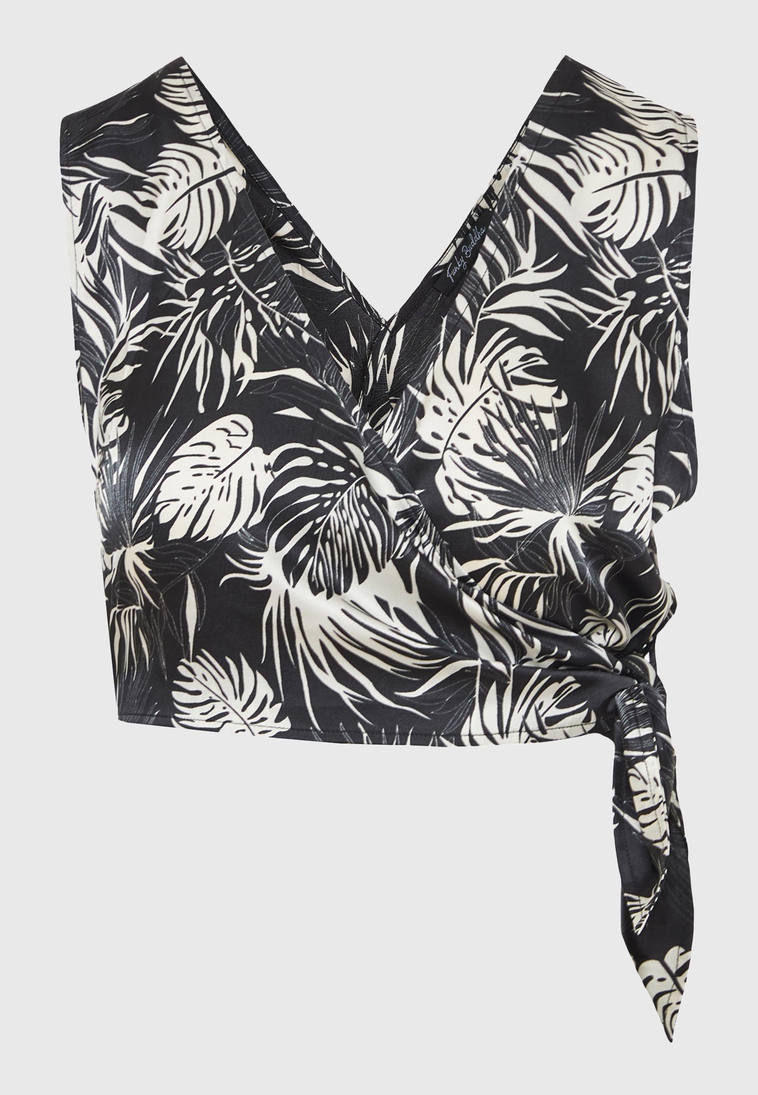 Κρουαζέ cropped top με all over τύπωμα φωτογραφία