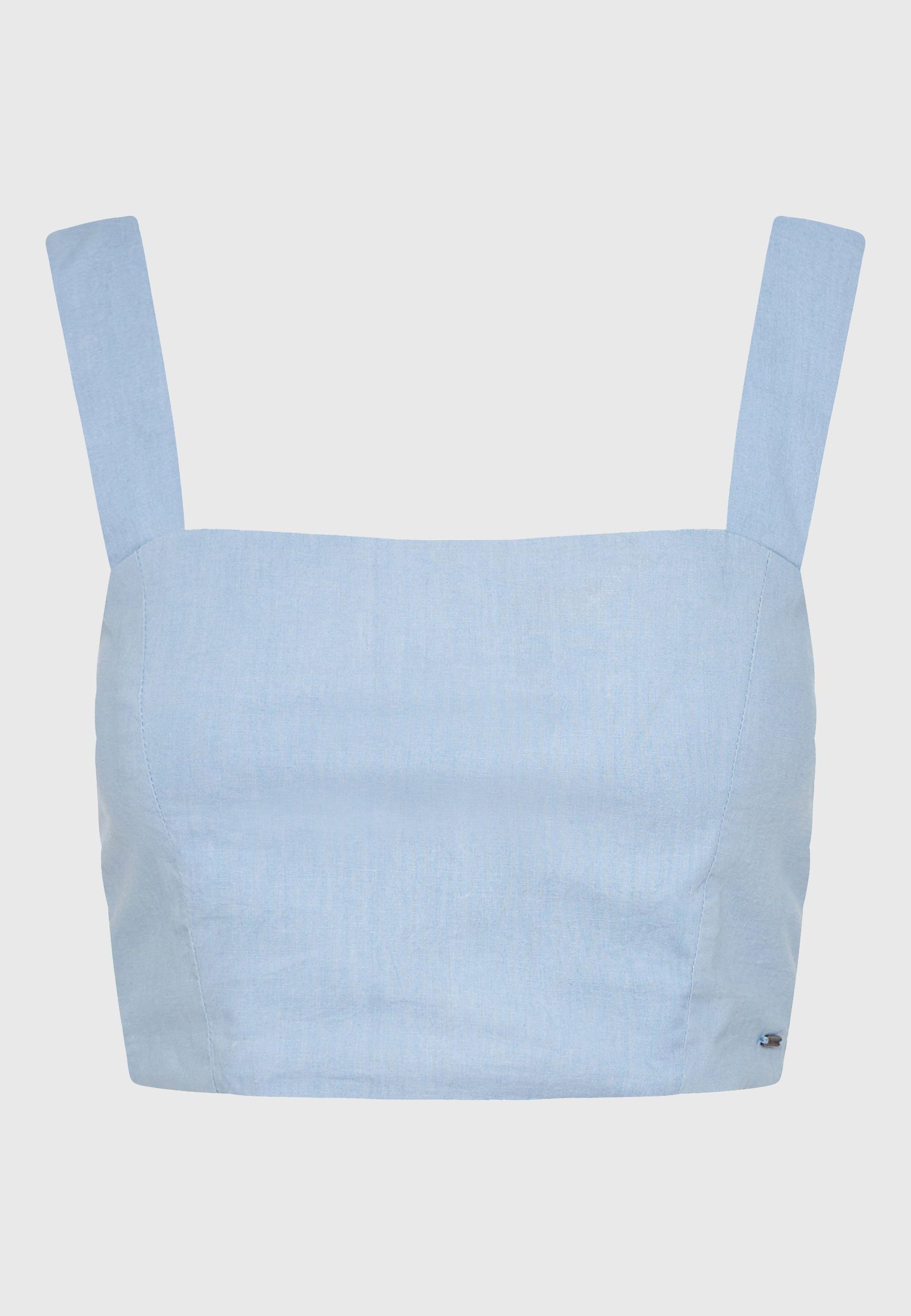 Μονόχρωμο βαμβακερό cropped top