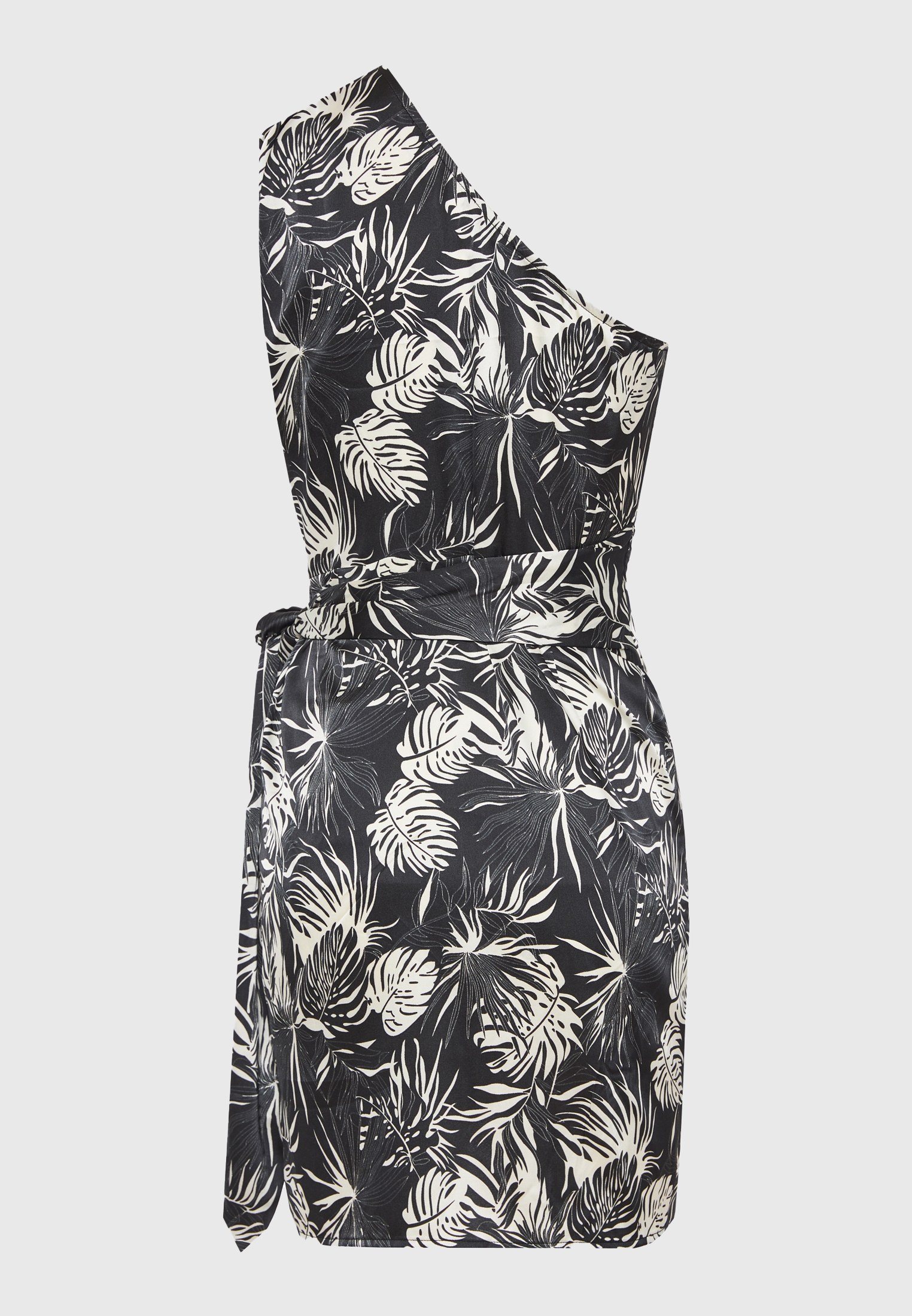 Off-shoulder εμπριμέ φόρεμα με πλαϊνό δέσιμο φωτογραφία