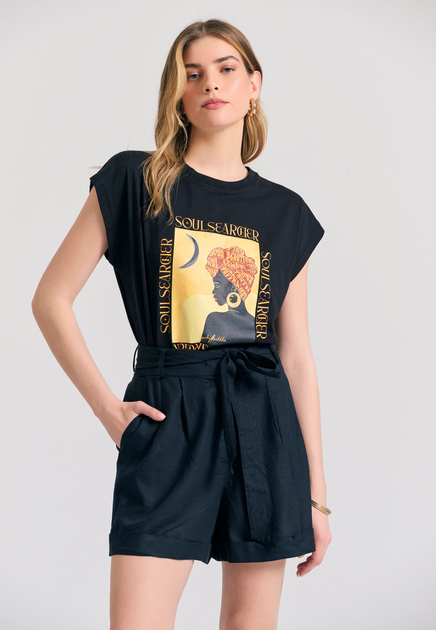 Women's T-Shirts Funky Buddha Black