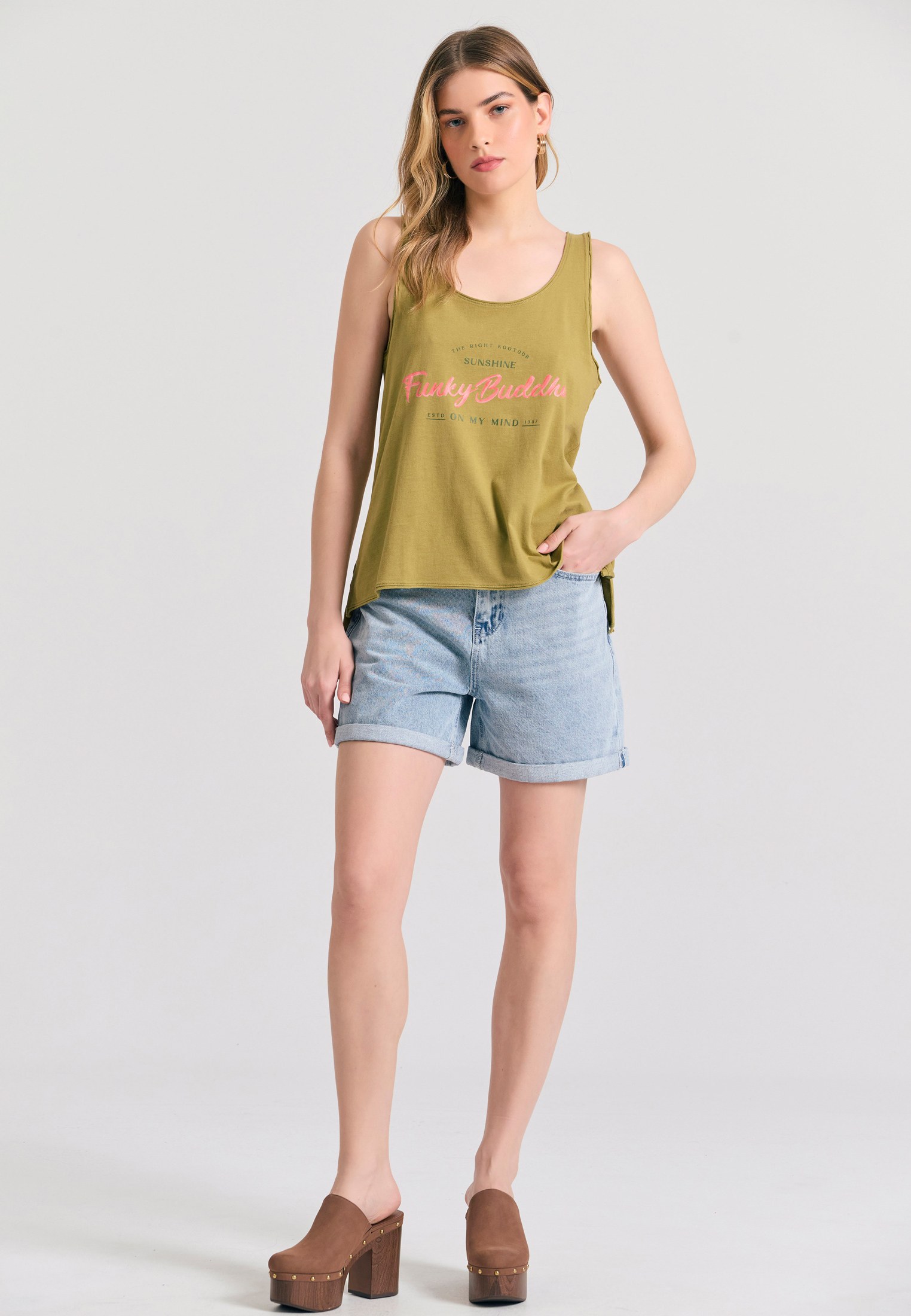 Women's Shirts Funky Buddha Green