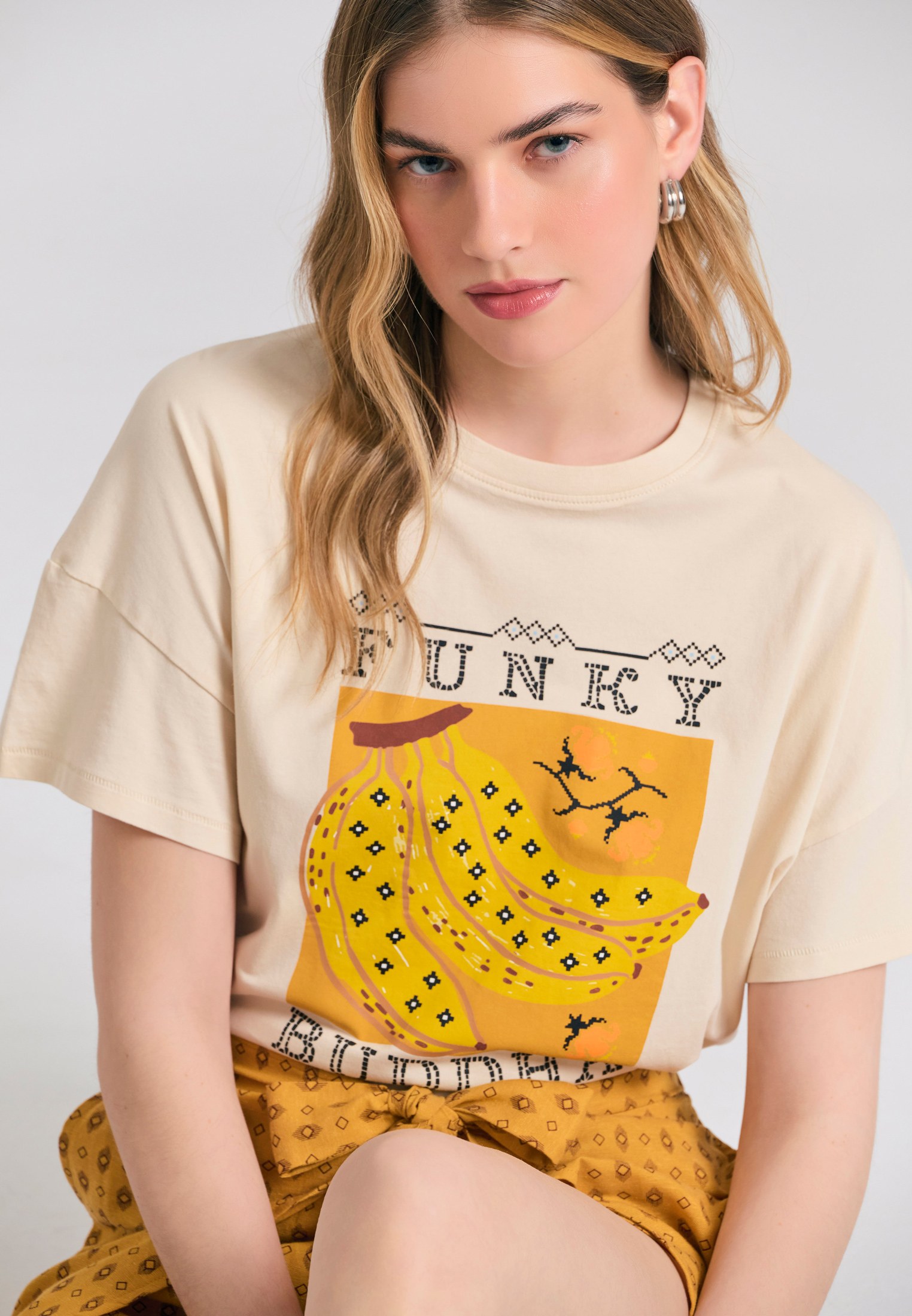 Loose fit t-shirt από οργανικό βαμβάκι με τύπωμα φωτογραφία