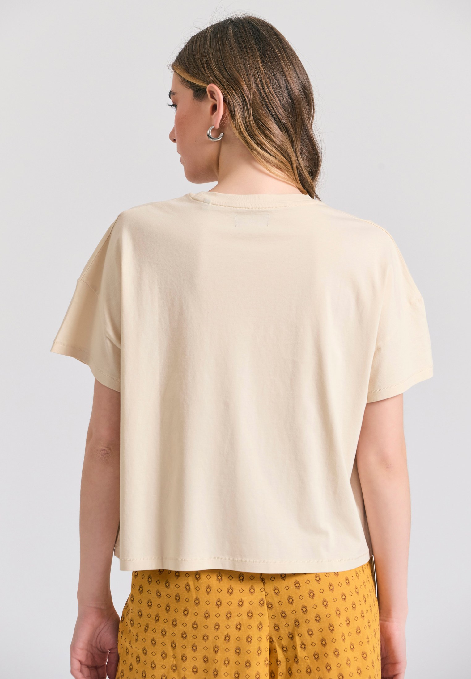 Loose fit t-shirt από οργανικό βαμβάκι με τύπωμα φωτογραφία