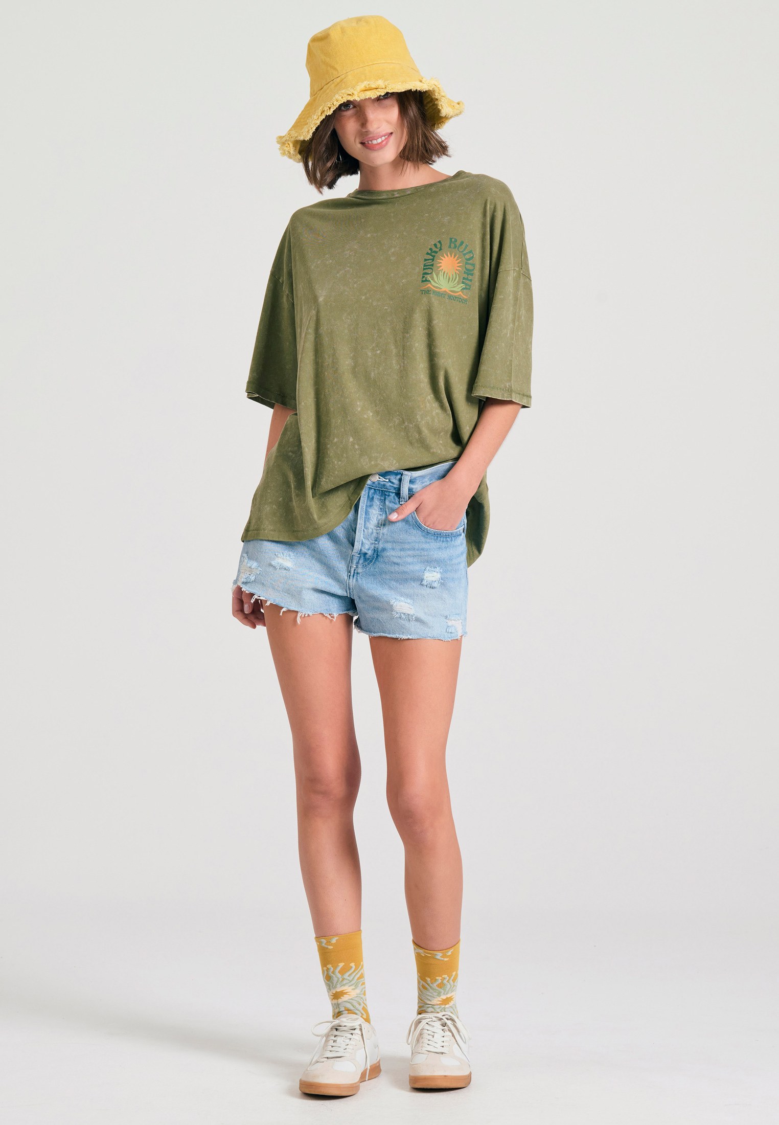 Women's T-Shirts Funky Buddha Khaki