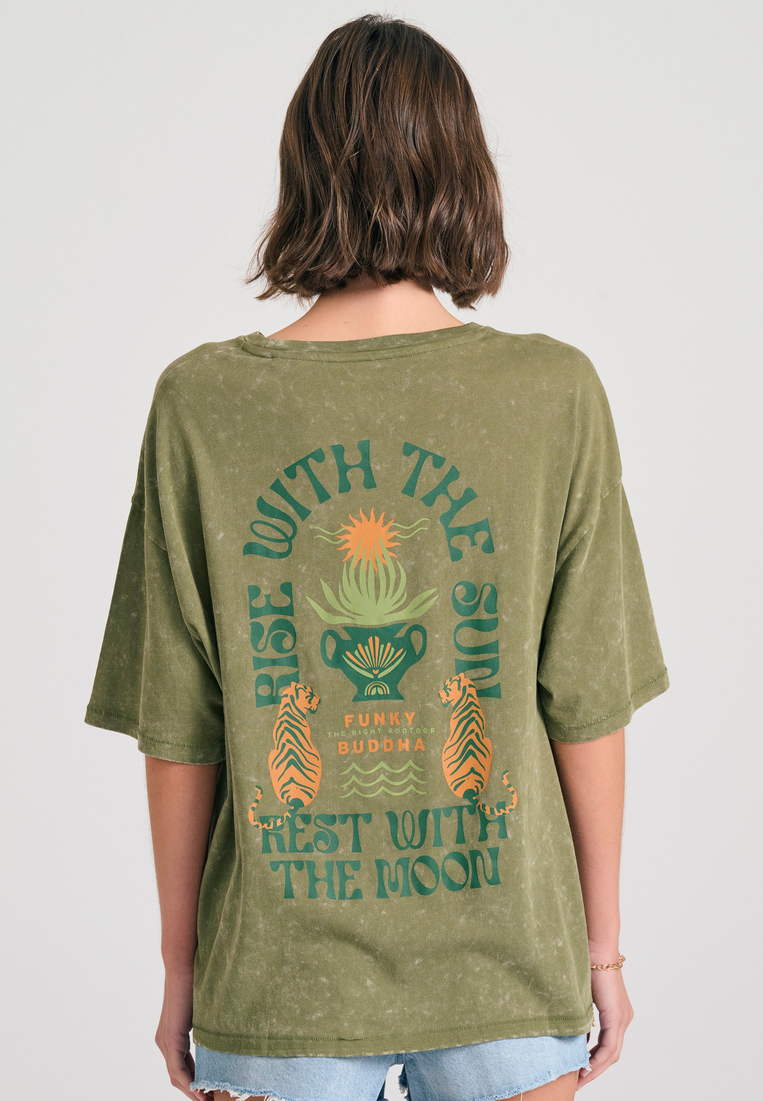 Women's T-Shirts Funky Buddha Khaki