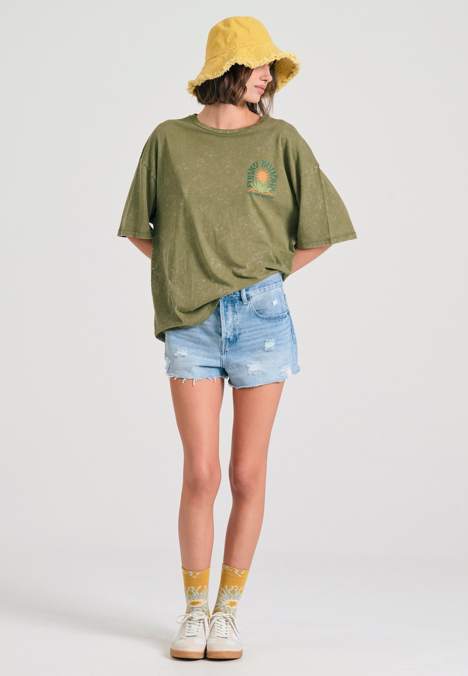 Women's T-Shirts Funky Buddha Khaki