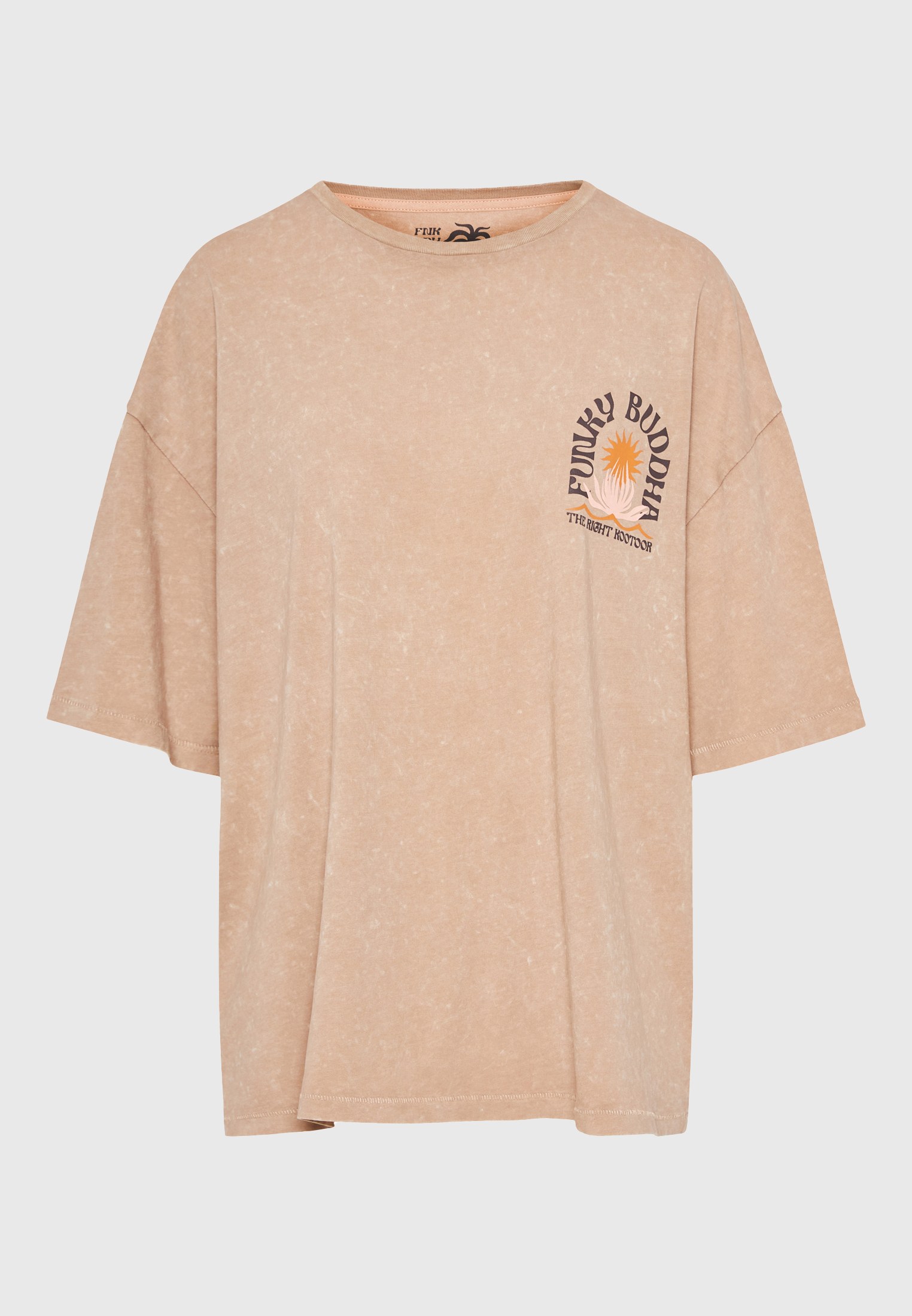 Oversized garment dyed t-shirt με τύπωμα στην πλάτη φωτογραφία