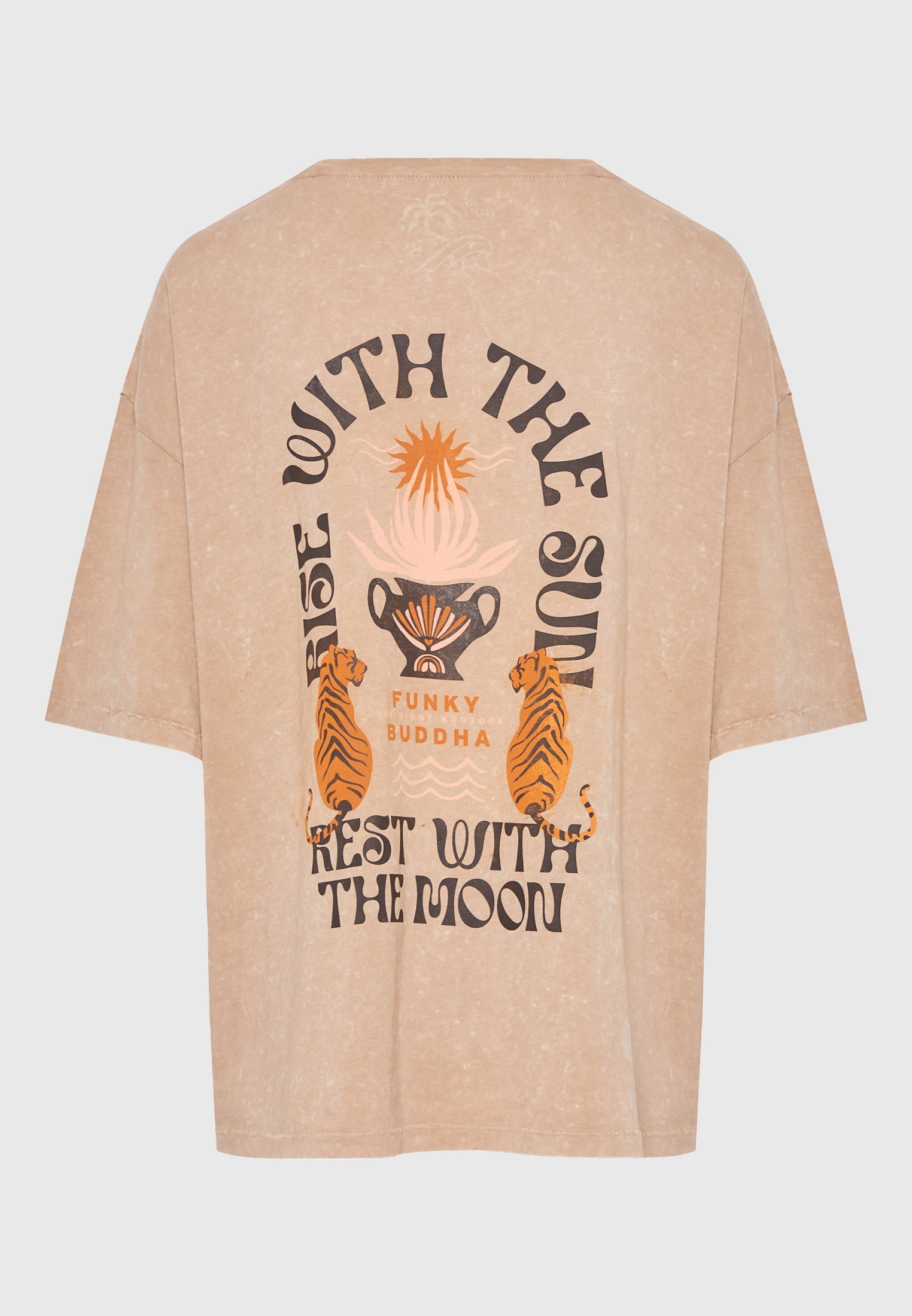 Oversized garment dyed t-shirt με τύπωμα στην πλάτη φωτογραφία