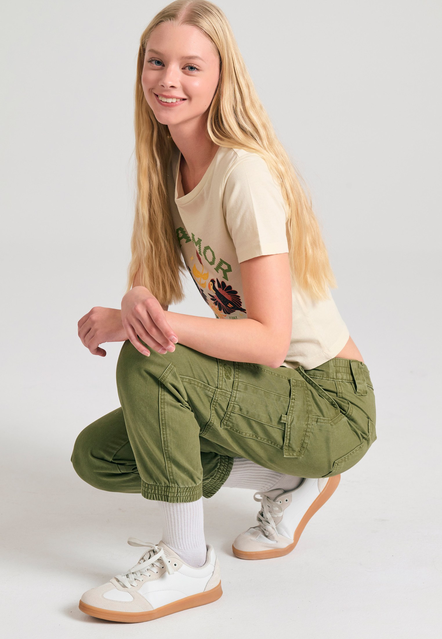 Women's Cargo Pants Funky Buddha Green