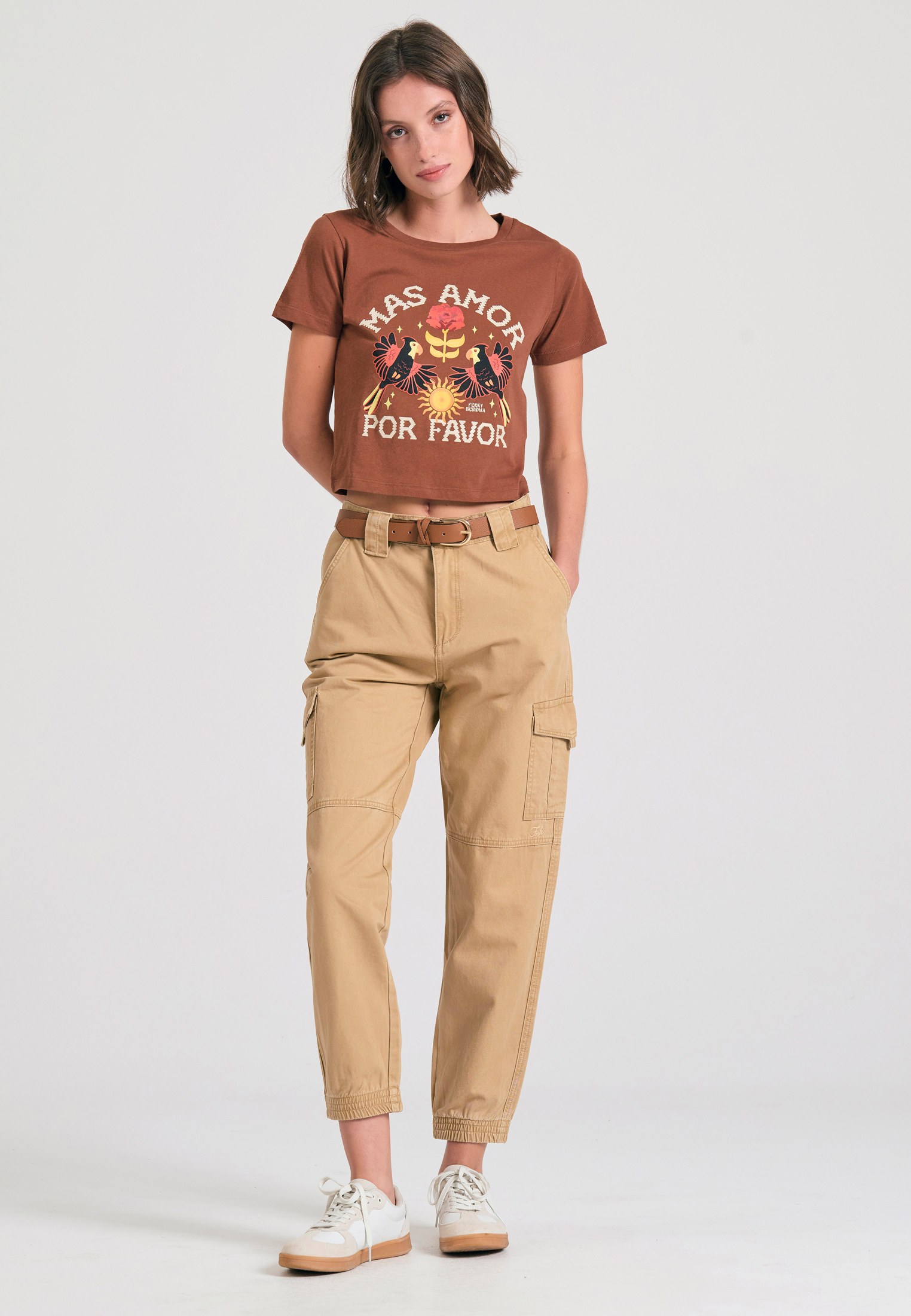 Women's Cargo Pants Funky Buddha Beige