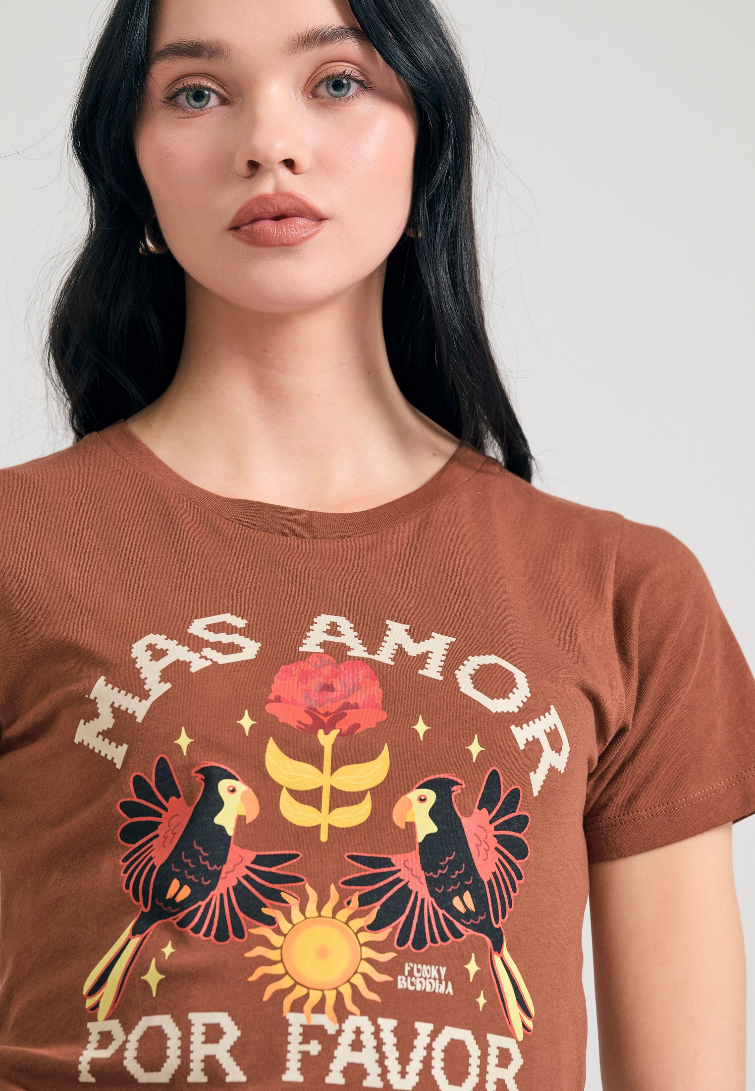 Women's Shirts Funky Buddha Brown