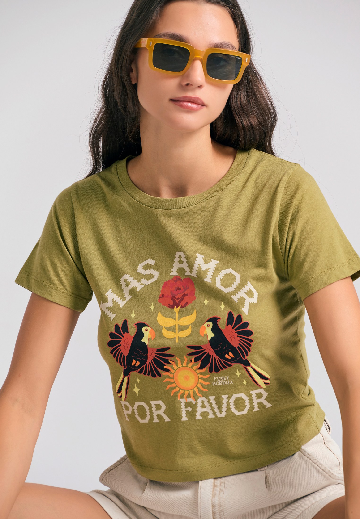 Women's Shirts Funky Buddha Green