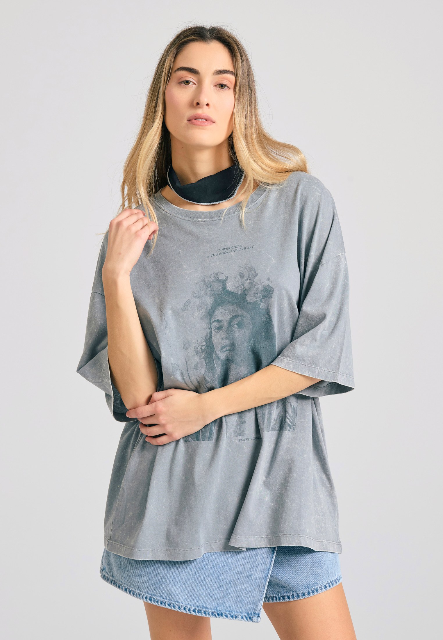 Women's T-Shirts Funky Buddha Gray