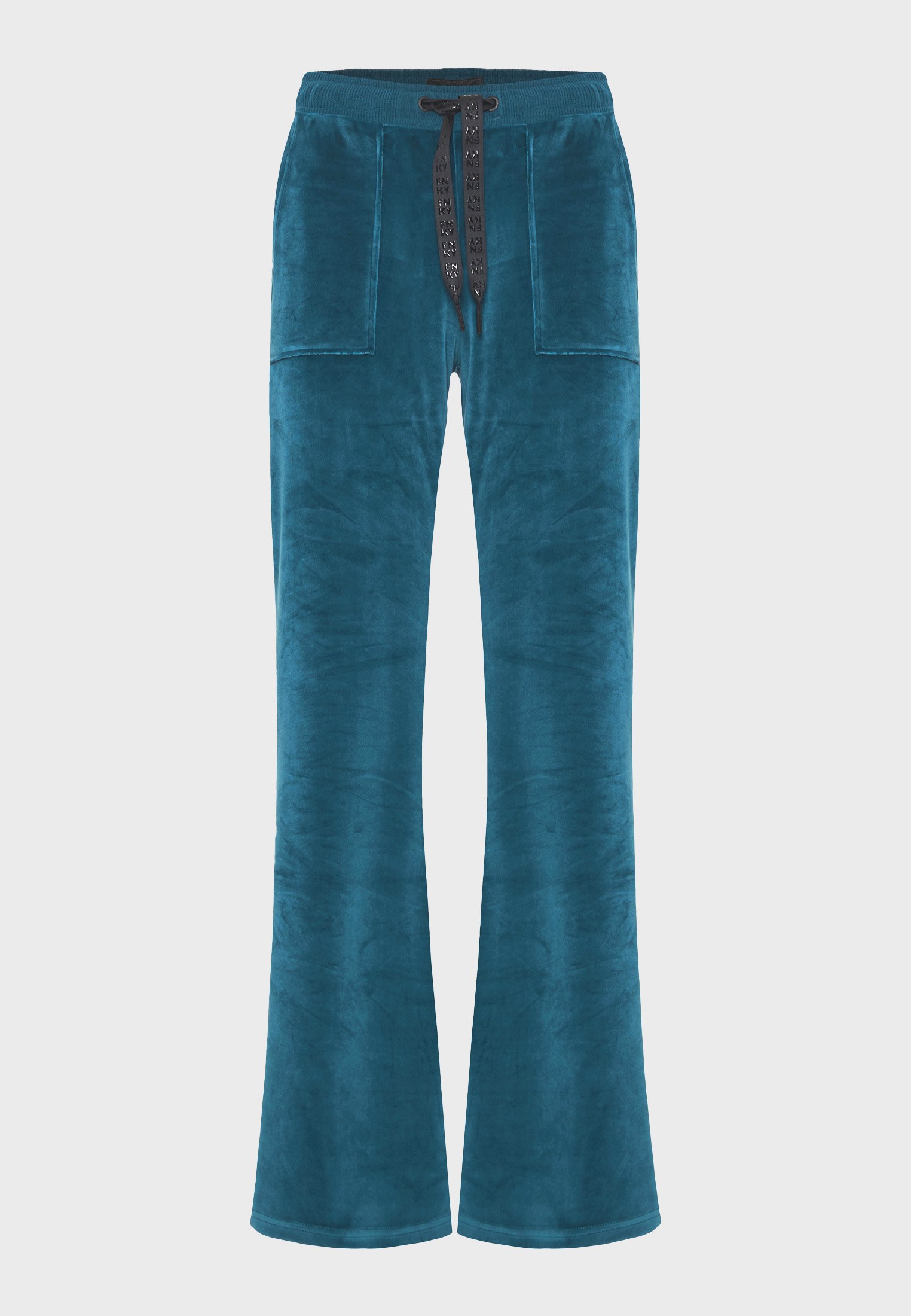 Flare fit παντελόνι φόρμας σε βελουτέ ύφασμα φωτογραφία