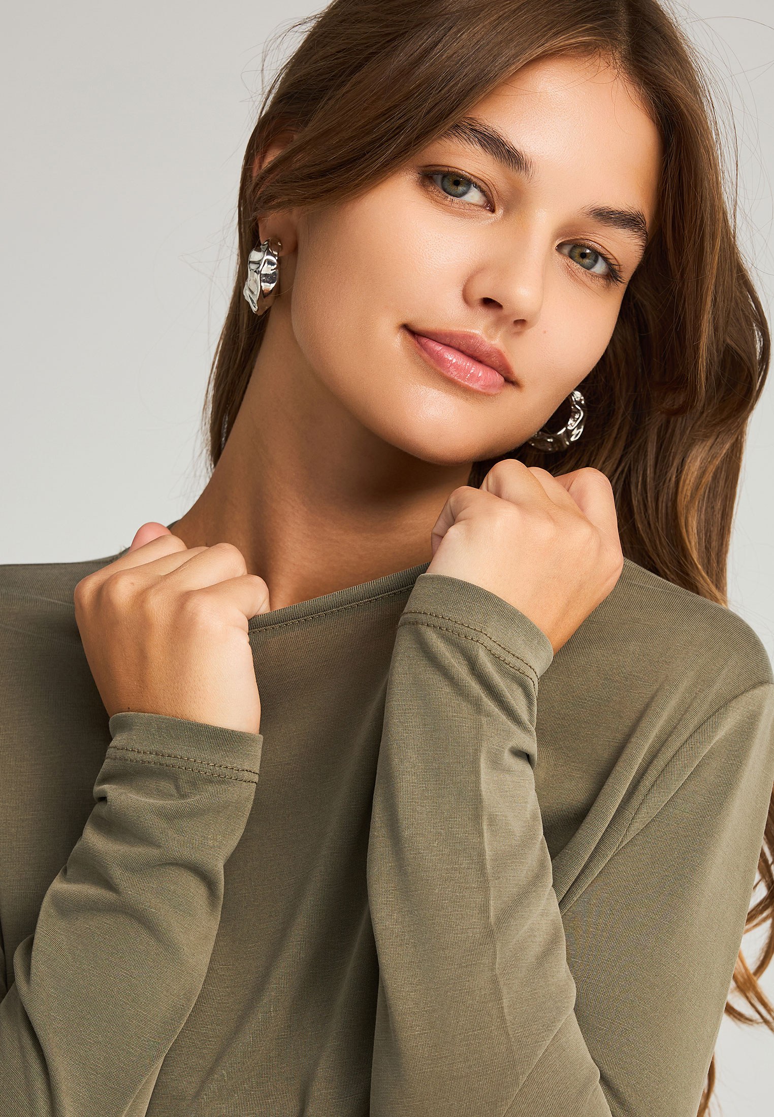 Women's Blouses Funky Buddha Olive