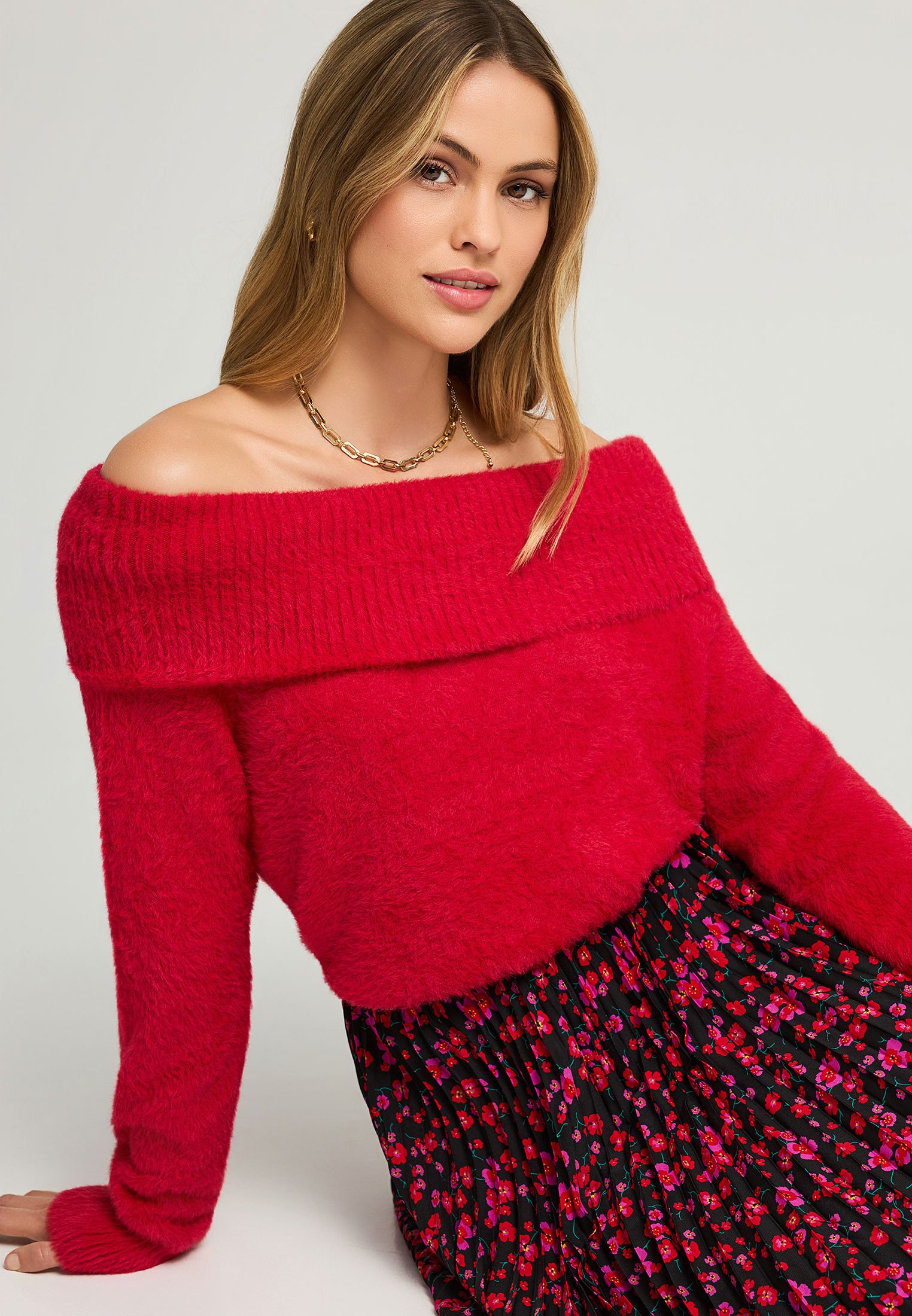 Women's Knitwear Funky Buddha Red