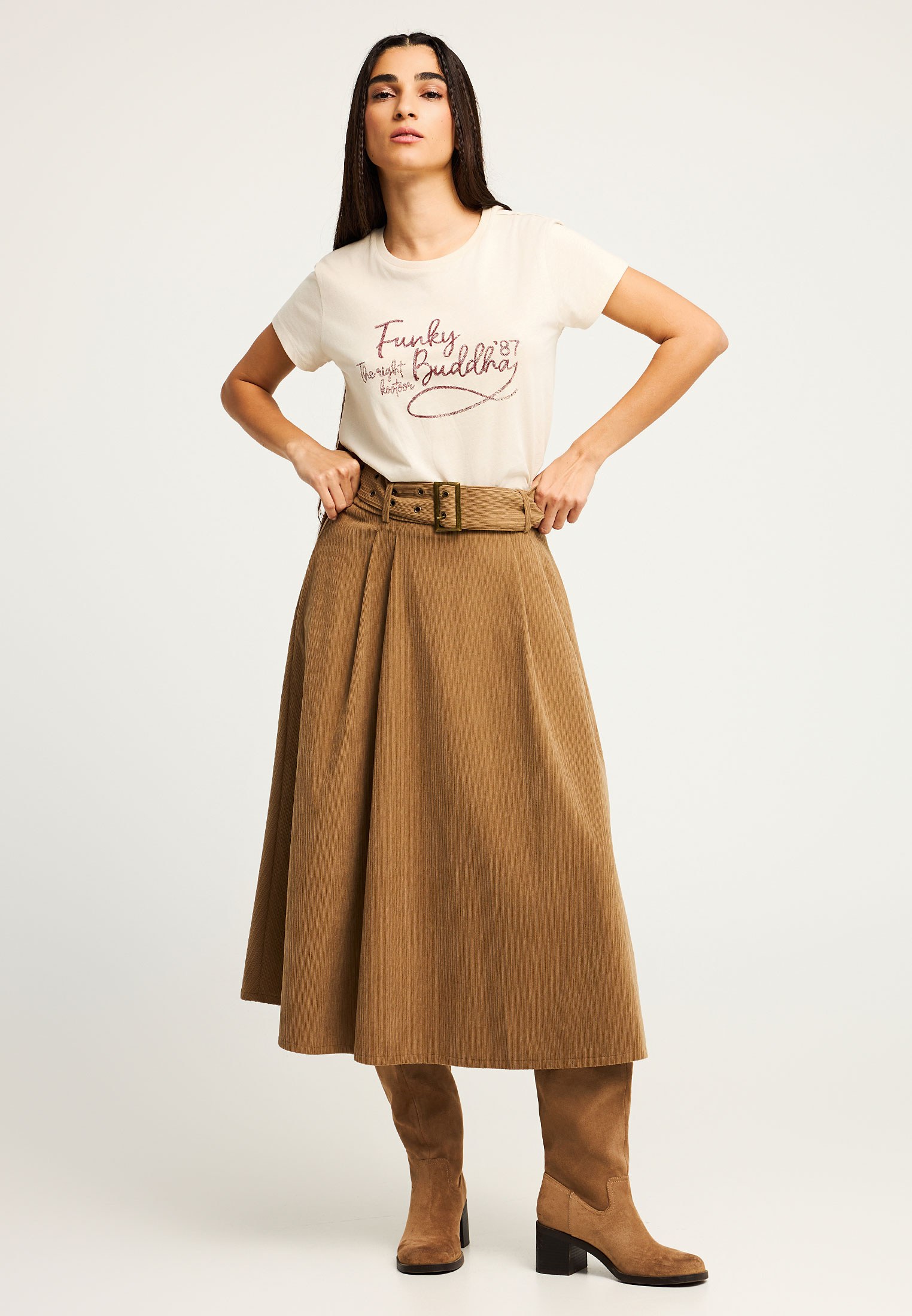 Women's Skirts Funky Buddha Brown