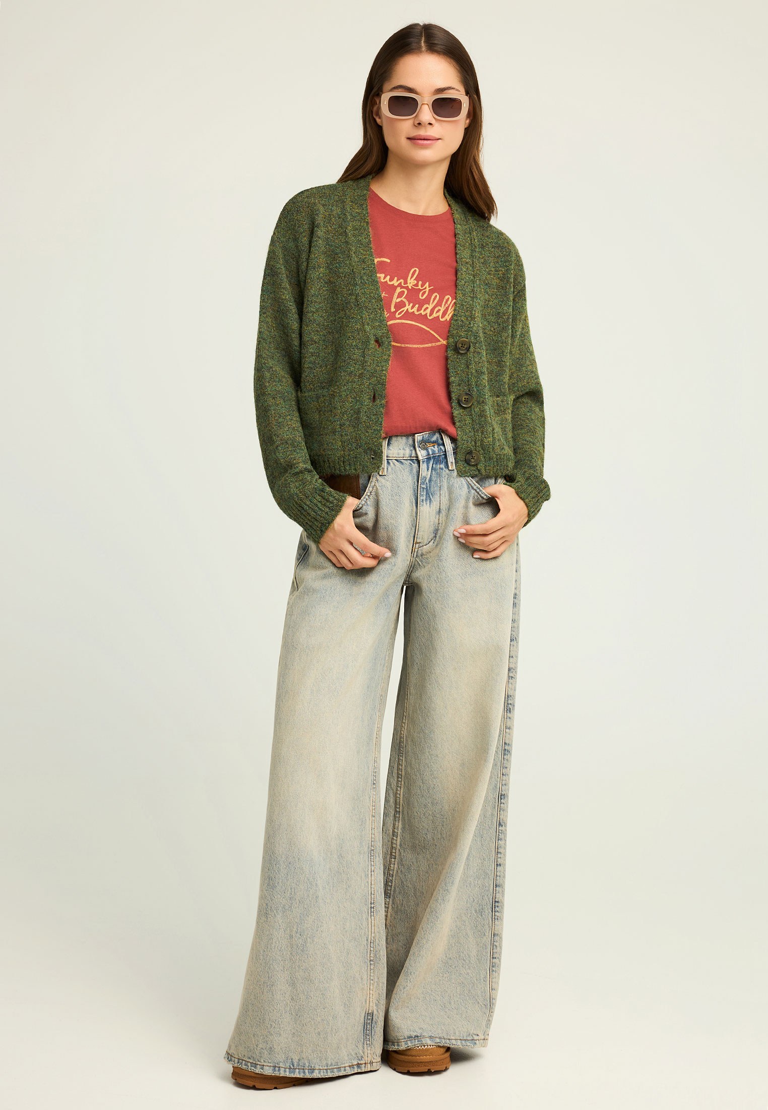 Women's Knitwear Funky Buddha Khaki