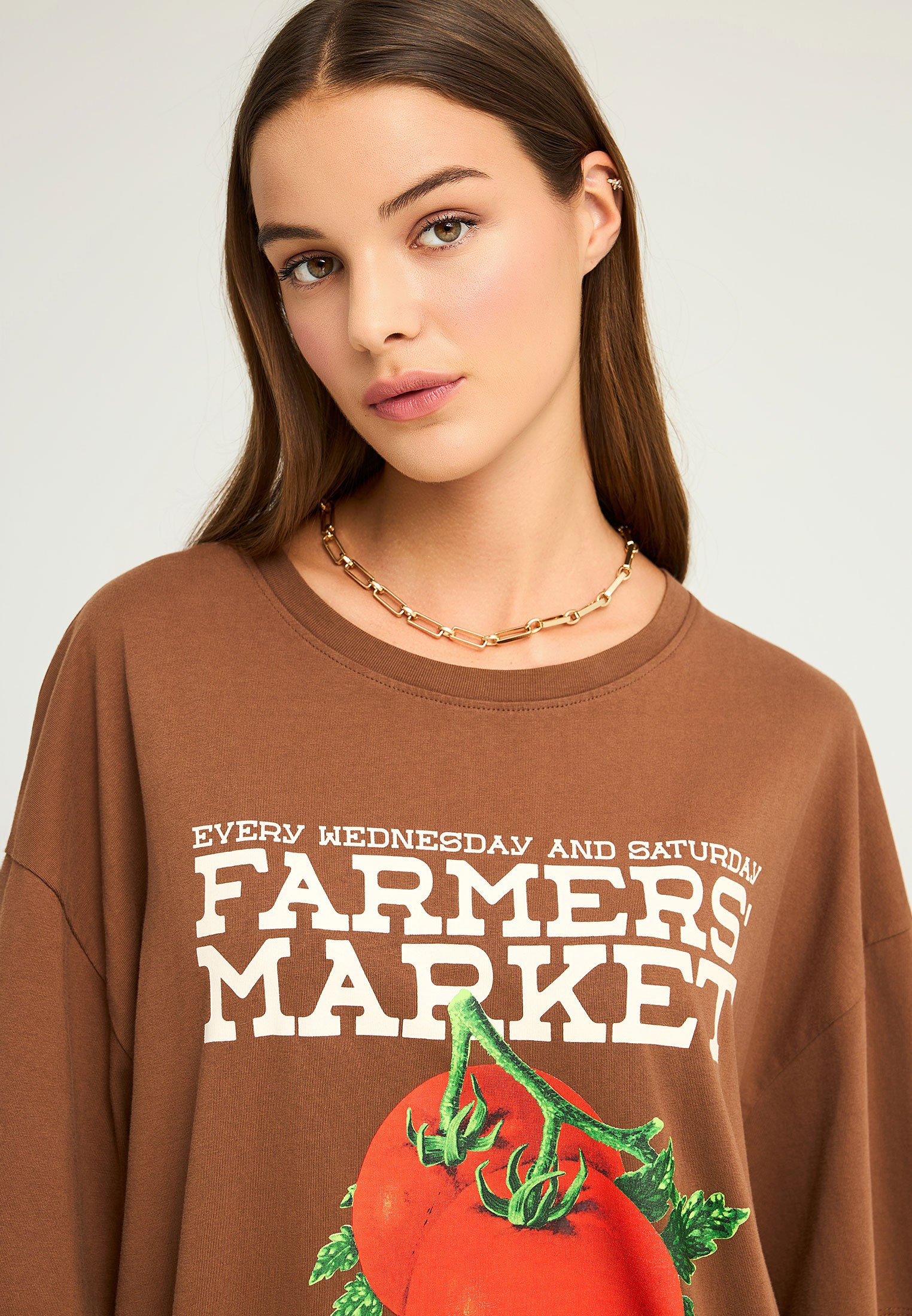 T-shirt με τύπωμα "Farmers' market"