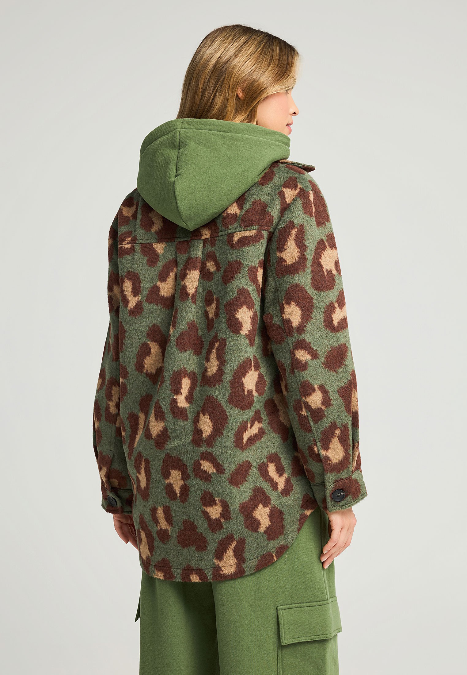 Λεοπάρ faux fur τζάκετ φωτογραφία