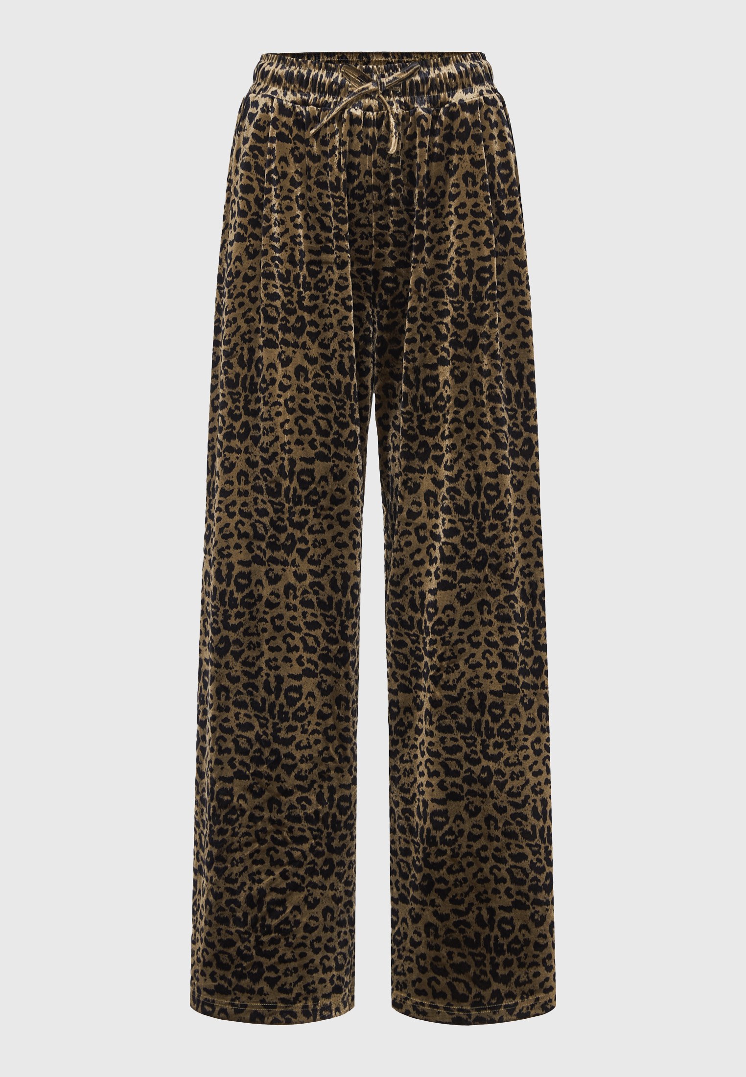 Βελουτε παντελόνι φόρμας με animal print φωτογραφία