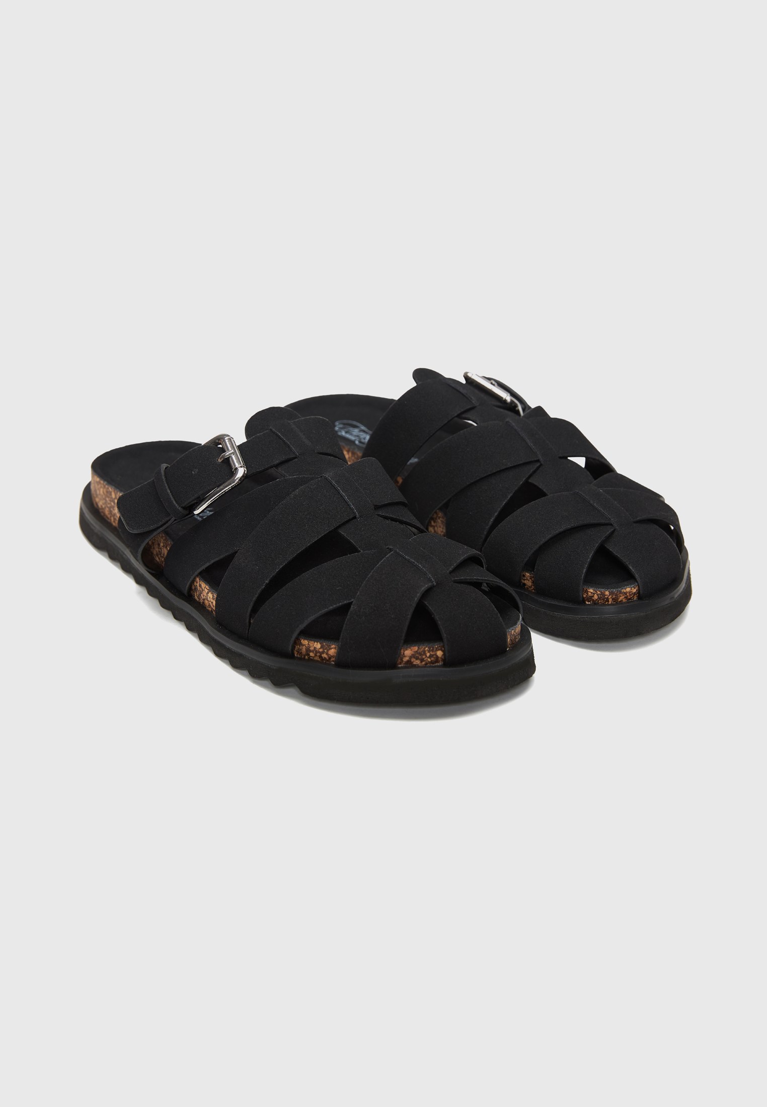 Γυναικεία flat mules με λουράκια