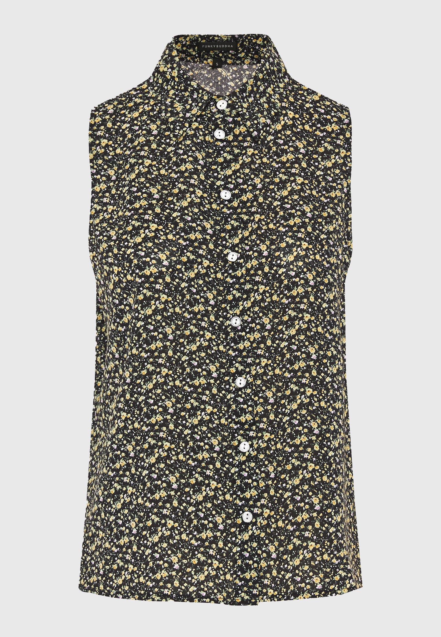 Γυναικείο φλοράλ αμάνικο πουκάμισο