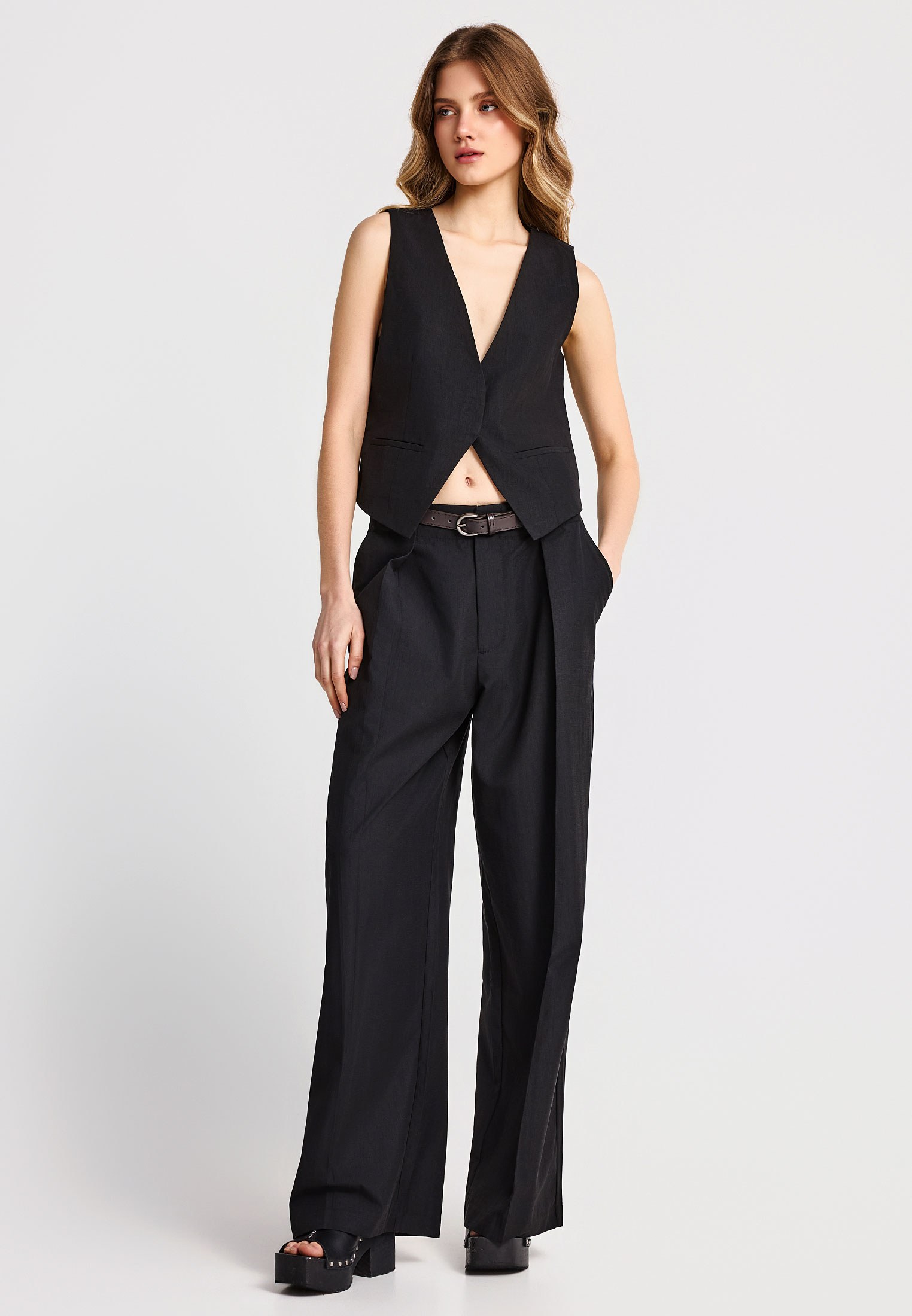 Γυναικεία casual wide leg παντελόνα φωτογραφία