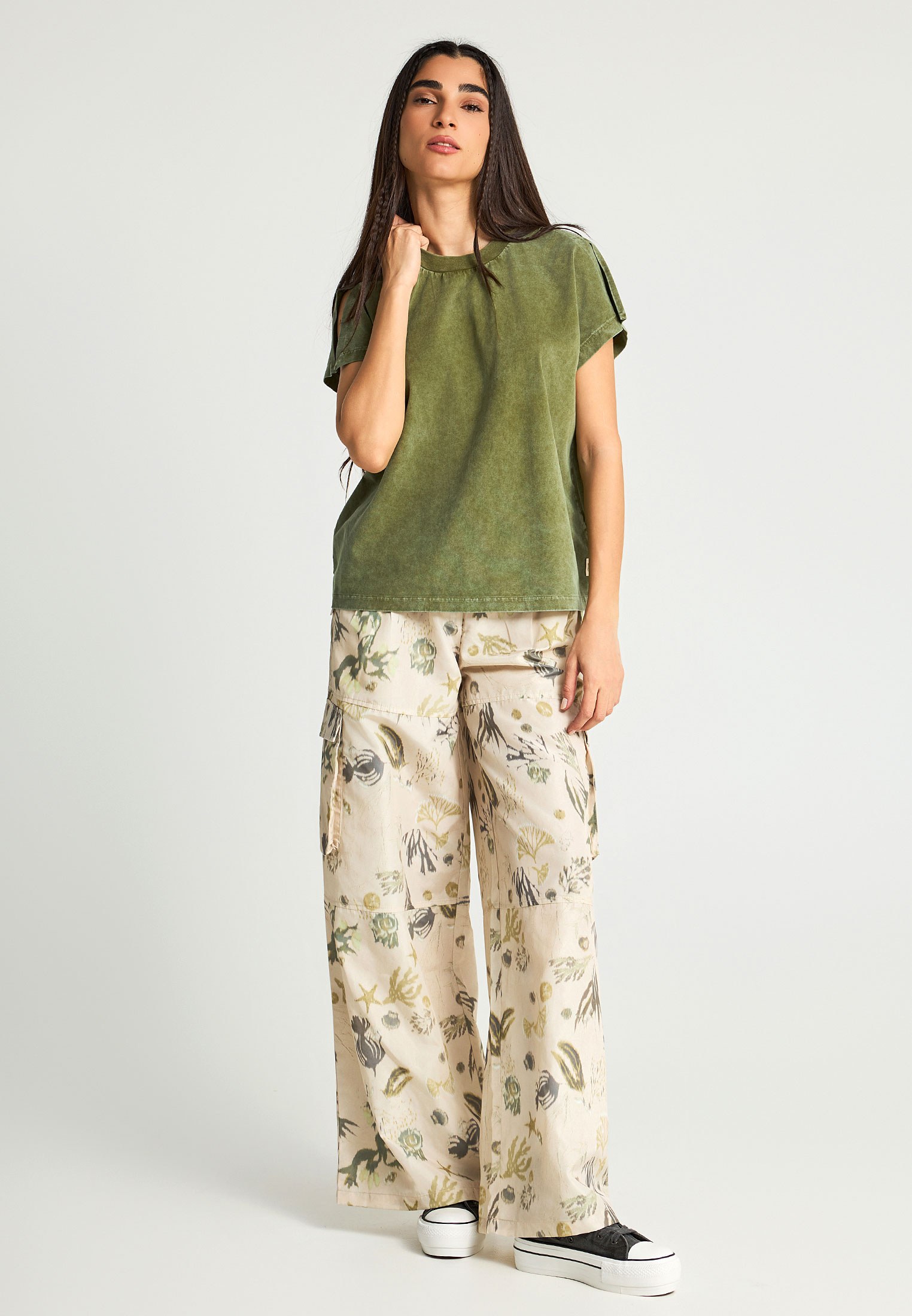 Women's T-Shirts Funky Buddha Khaki