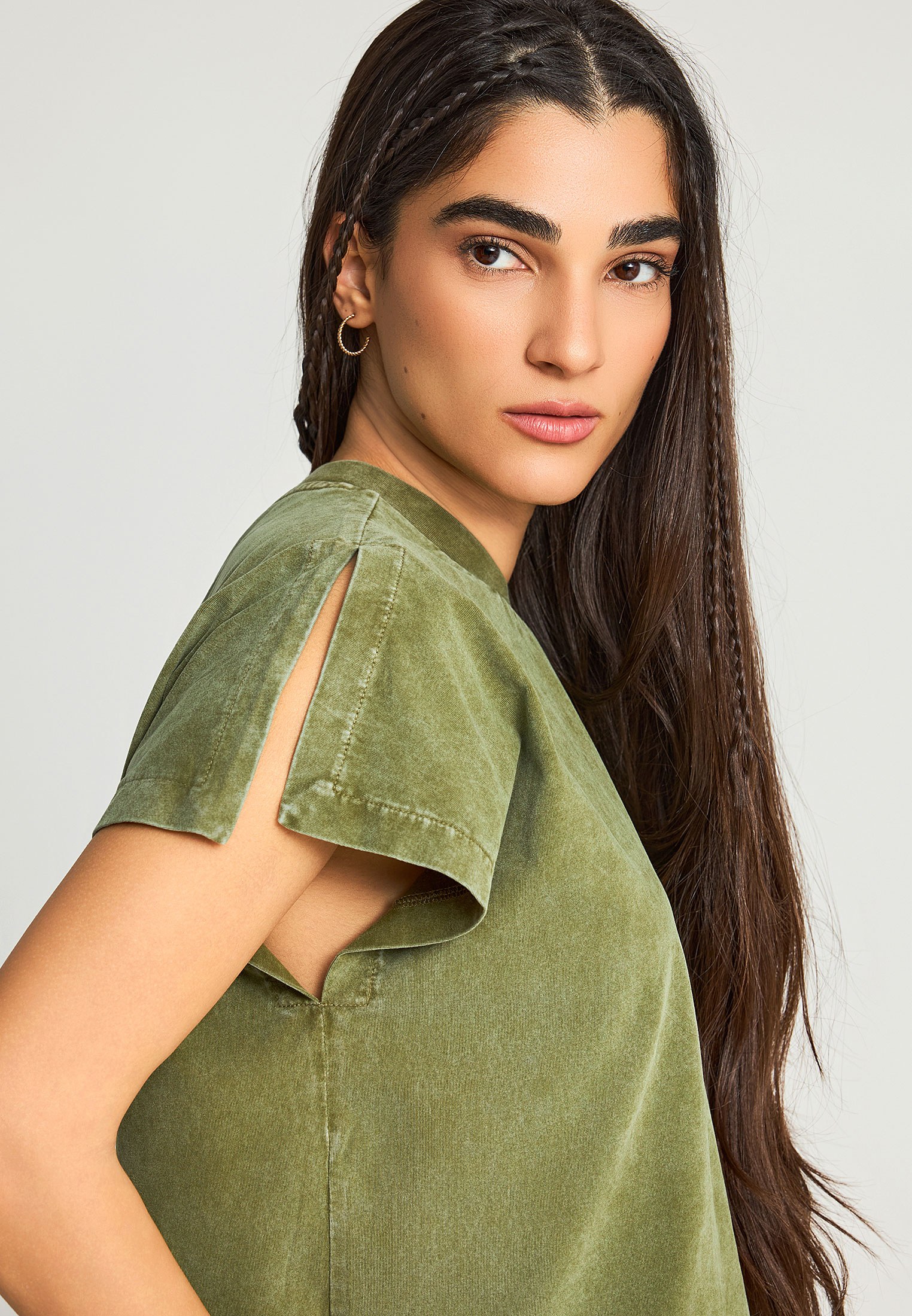 Women's T-Shirts Funky Buddha Khaki