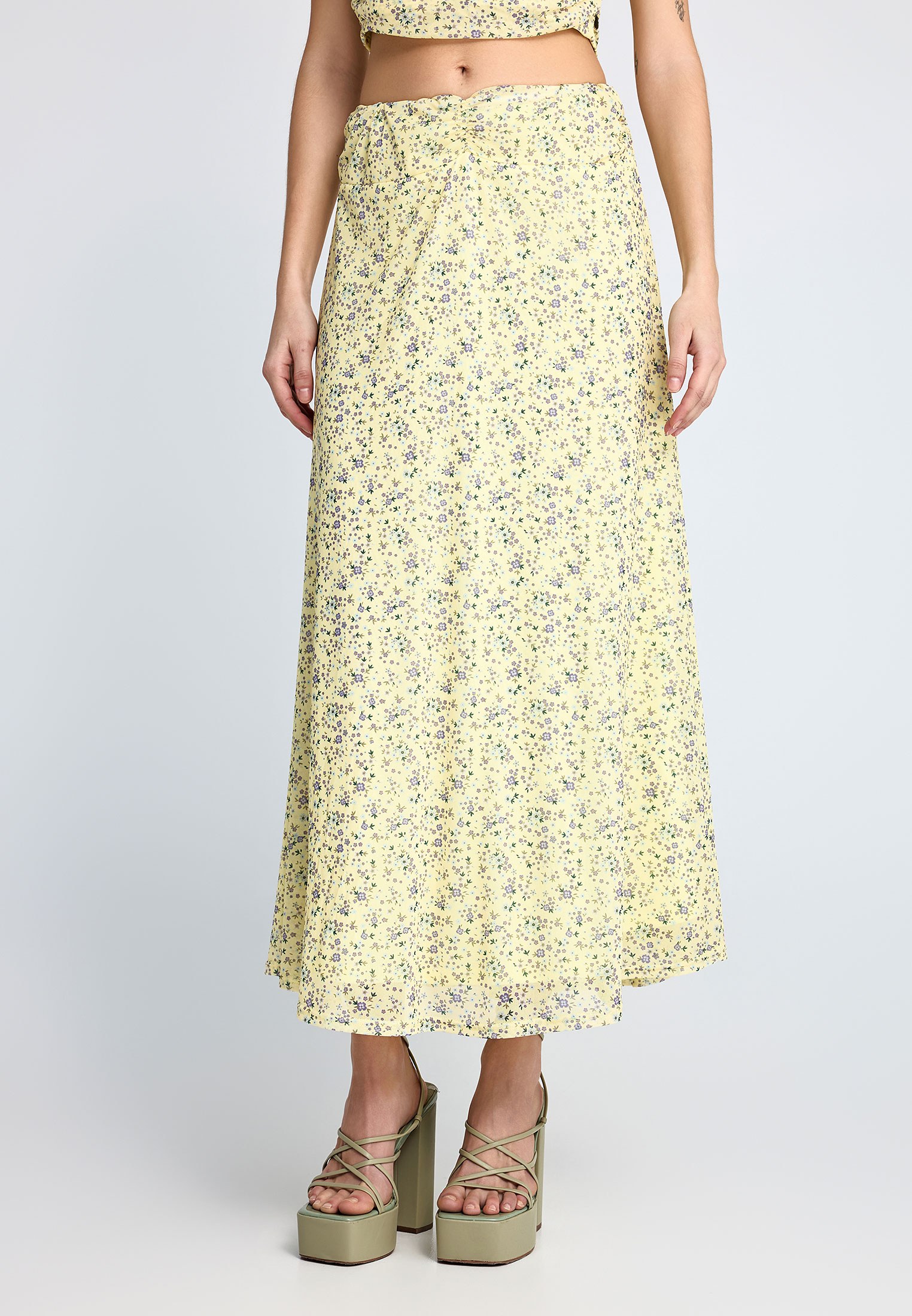 Women's Midi Skirts Funky Buddha Yellow