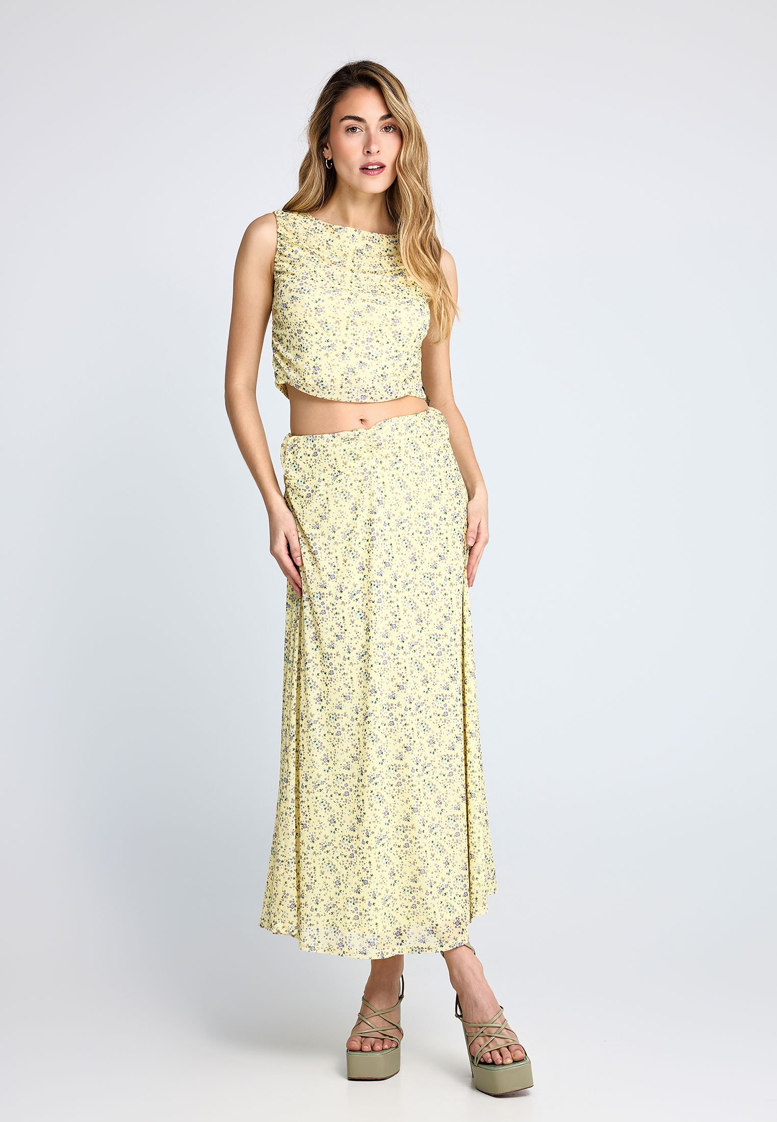 Women's Midi Skirts Funky Buddha Yellow